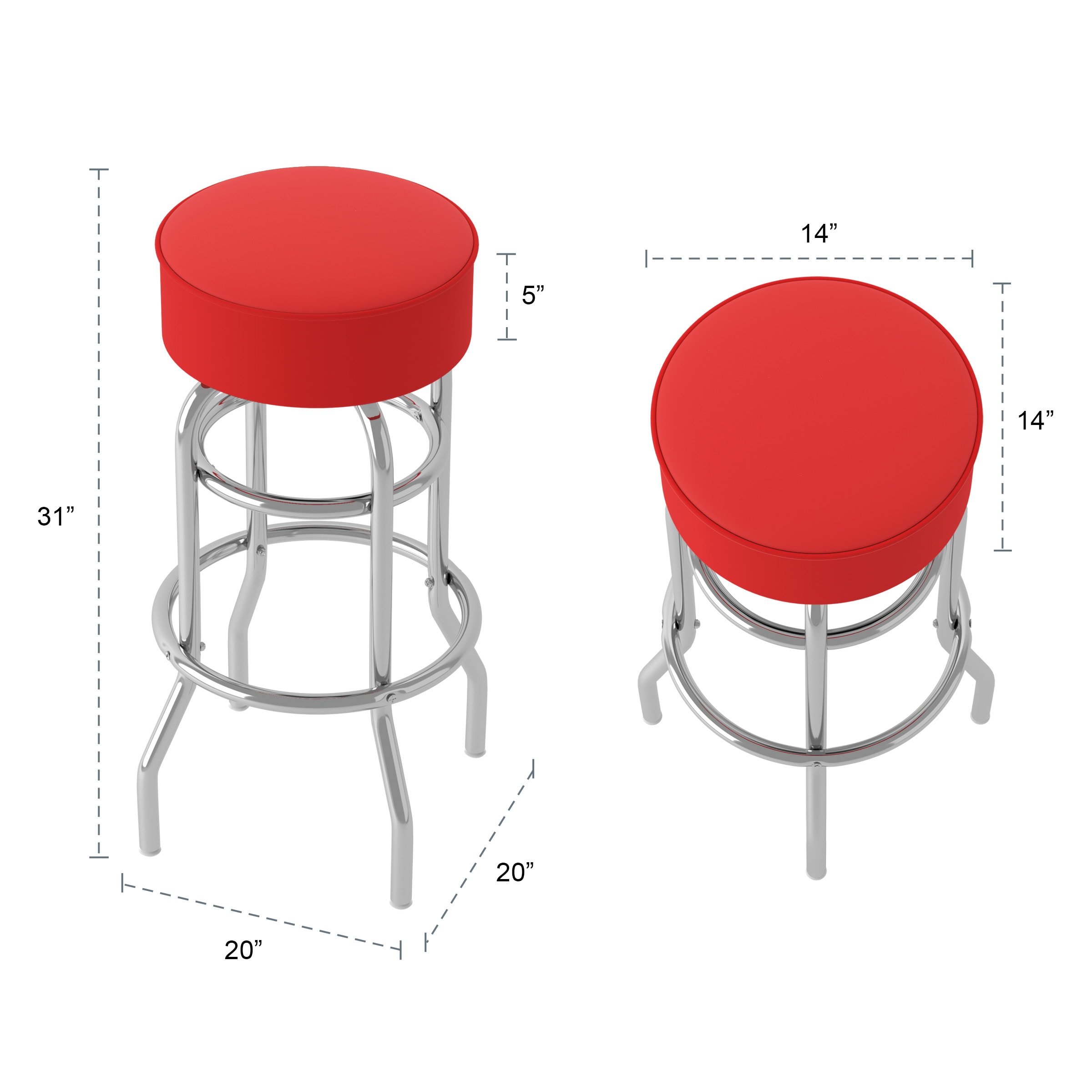Trademark Gameroom 1000-RED stools - View #5