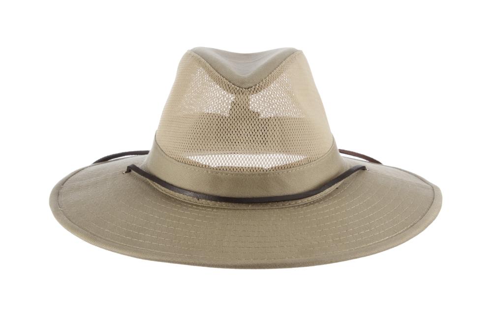 Dorfman Pacific Men's Khaki Cotton Wide-brim Hat (XX-large) at