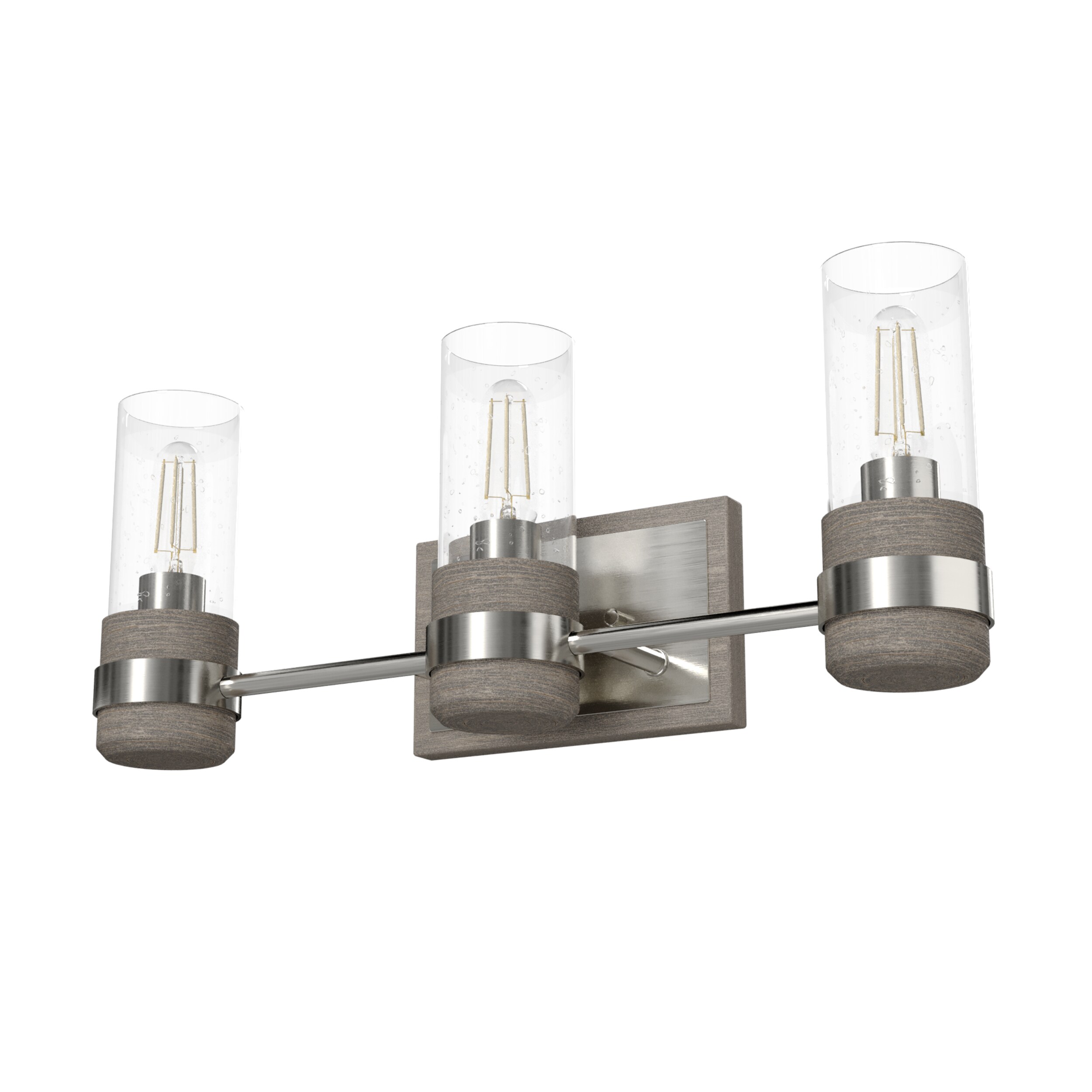 Hunter 19467 River Mill 5.25-in 3 -Light Brushed Nickel Rustic Vanity light