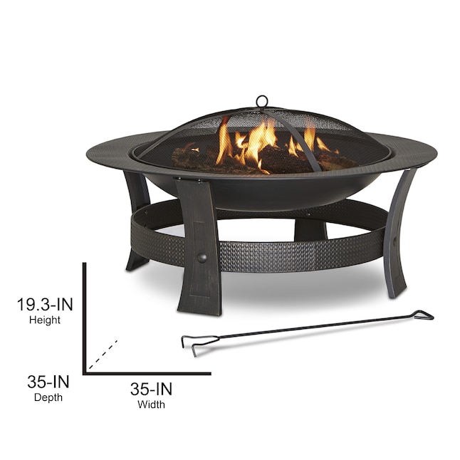 Wood Burning Fire Pits, 35 In Round Metal Fire Pit Insert
