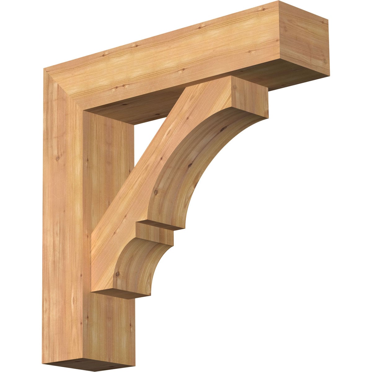 Ekena Millwork 1461986 Balboa Block Smooth Bracket with Offset Brace Western Red Cedar Wood Standard Bracket