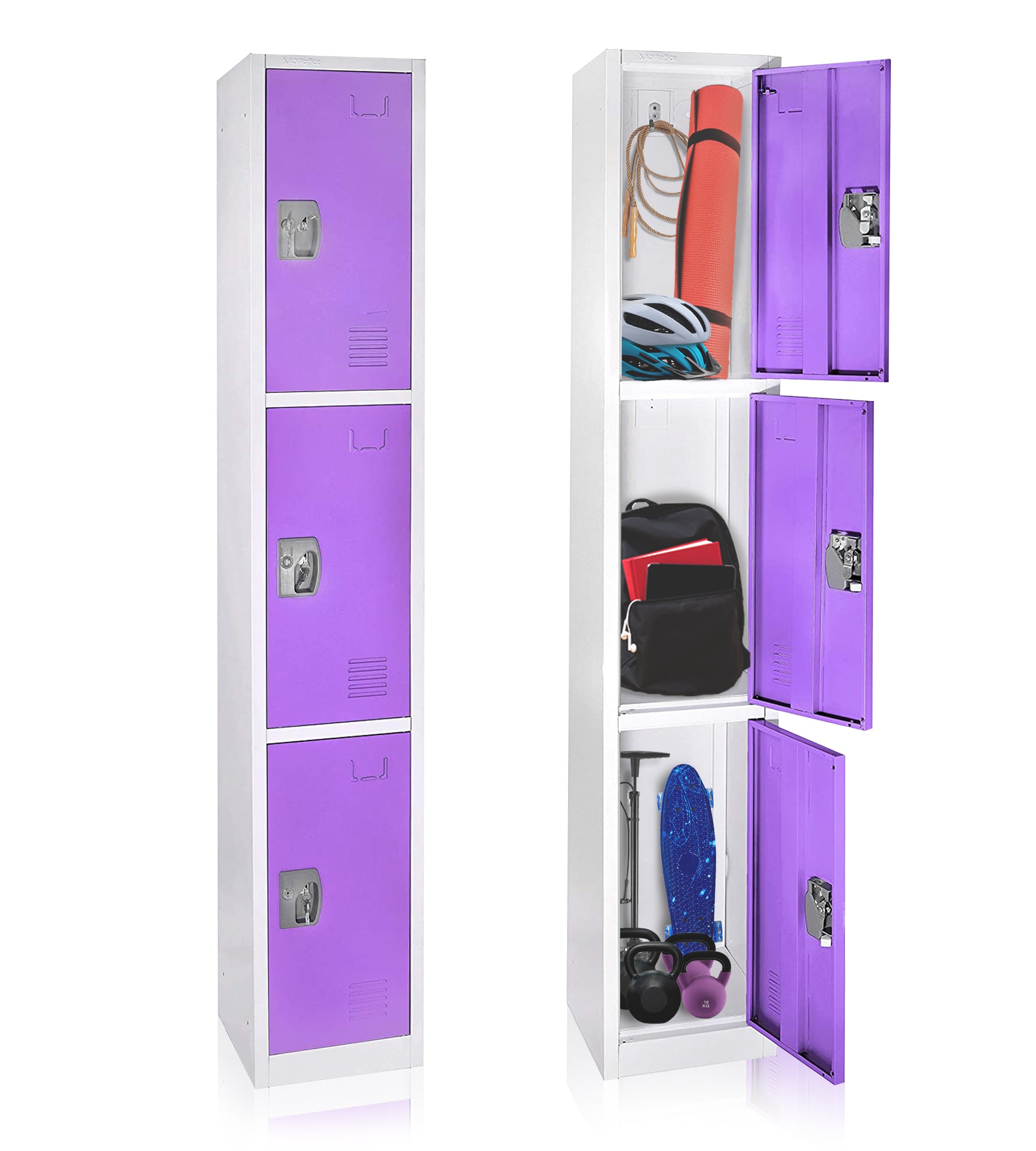 AdirOffice 629-203-PUR-4PK Storage-Lockers - View #3