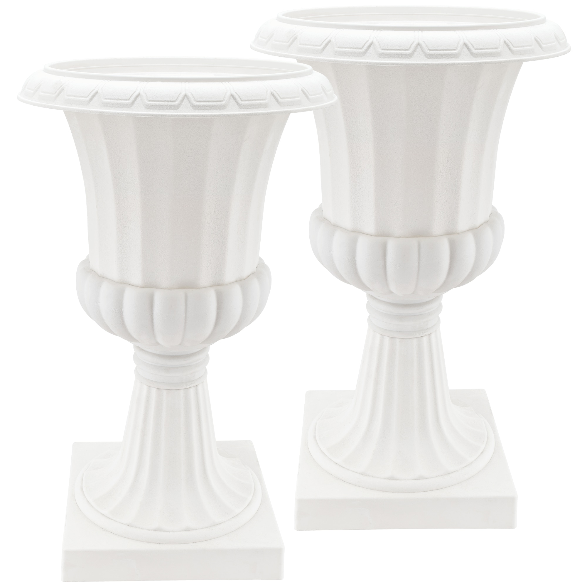 Arcadia Garden Products PL50WT-2 2 -Pack Urn 8.75-in W Small White Plastic Indoor/Outdoor Planter