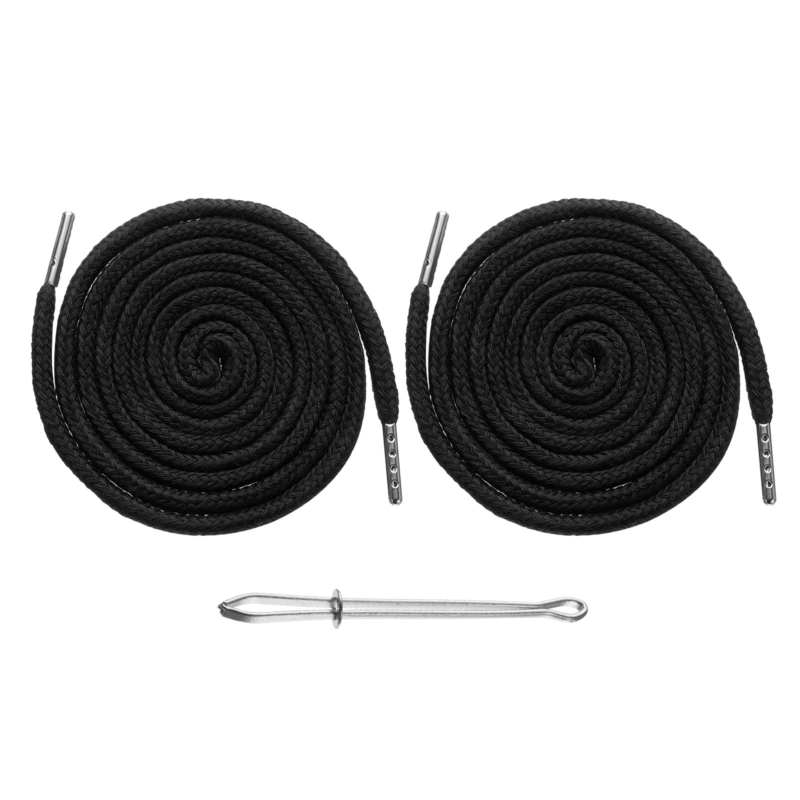Unique Bargains 2pcs Drawstring Cords 51 Inch Replacement Drawstring Hoodie String Sewing Tool with Easy Threader for Hoodie Sweatpants Jackets Pants Hats Coats Bags Black #S26042400UX3471