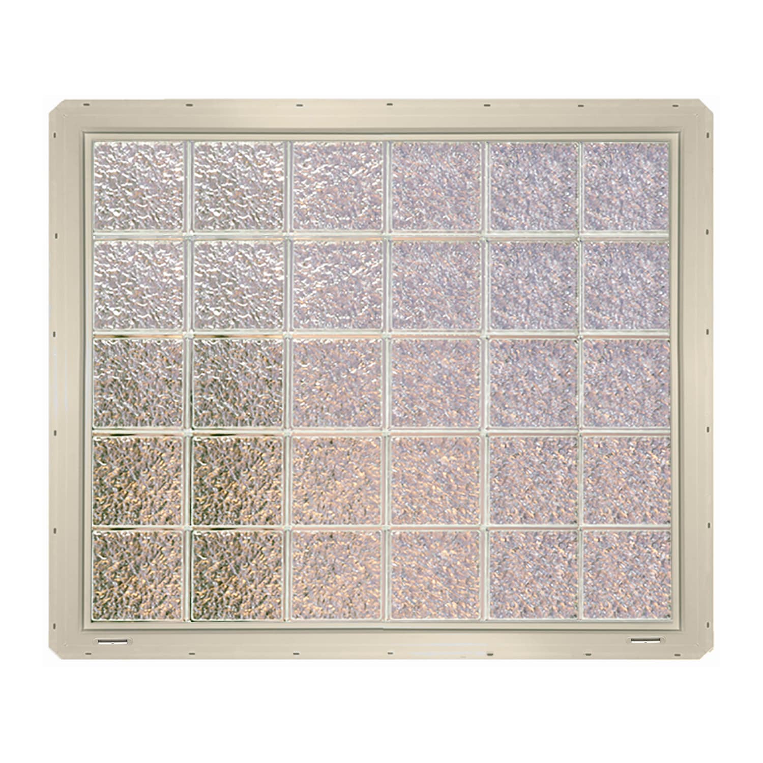 CrystaLok CL4840SISAL Ice Glass 46-3/4-in x 39-1/4-in Vinyl New construction Glass Block Window