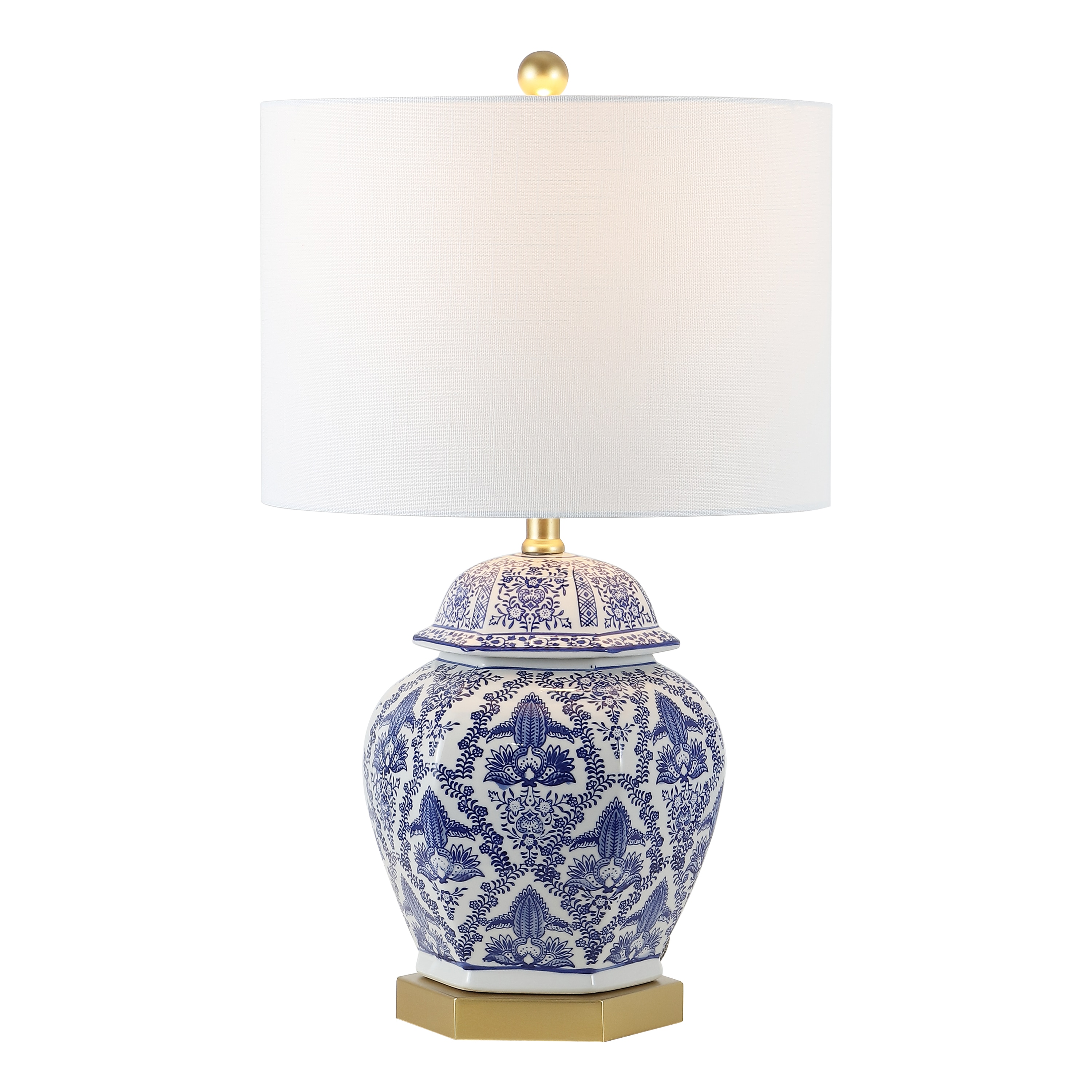 Gretchen 25" Blue and White Ceramic Ginger Jar Table Lamp