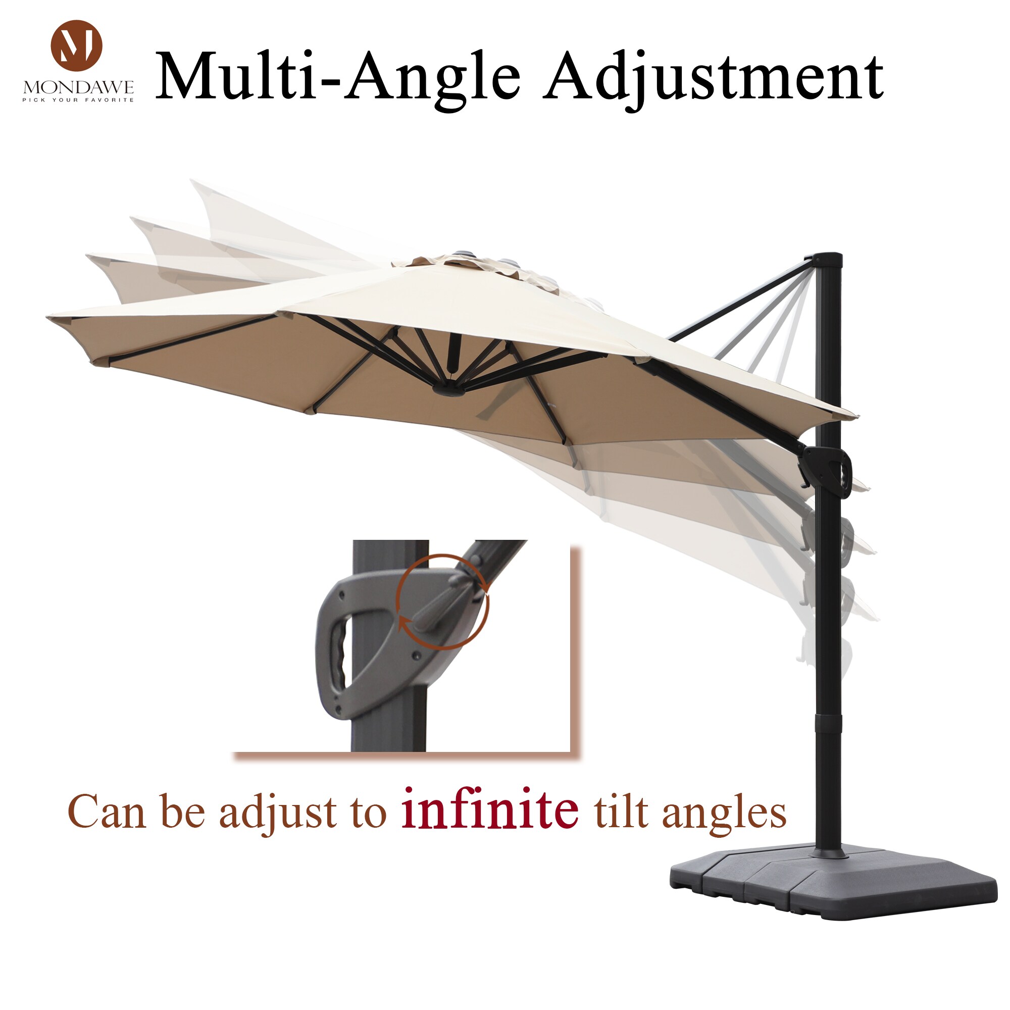 Mondawe 11-ft Cantilever Patio Umbrella with Base in the Patio ...