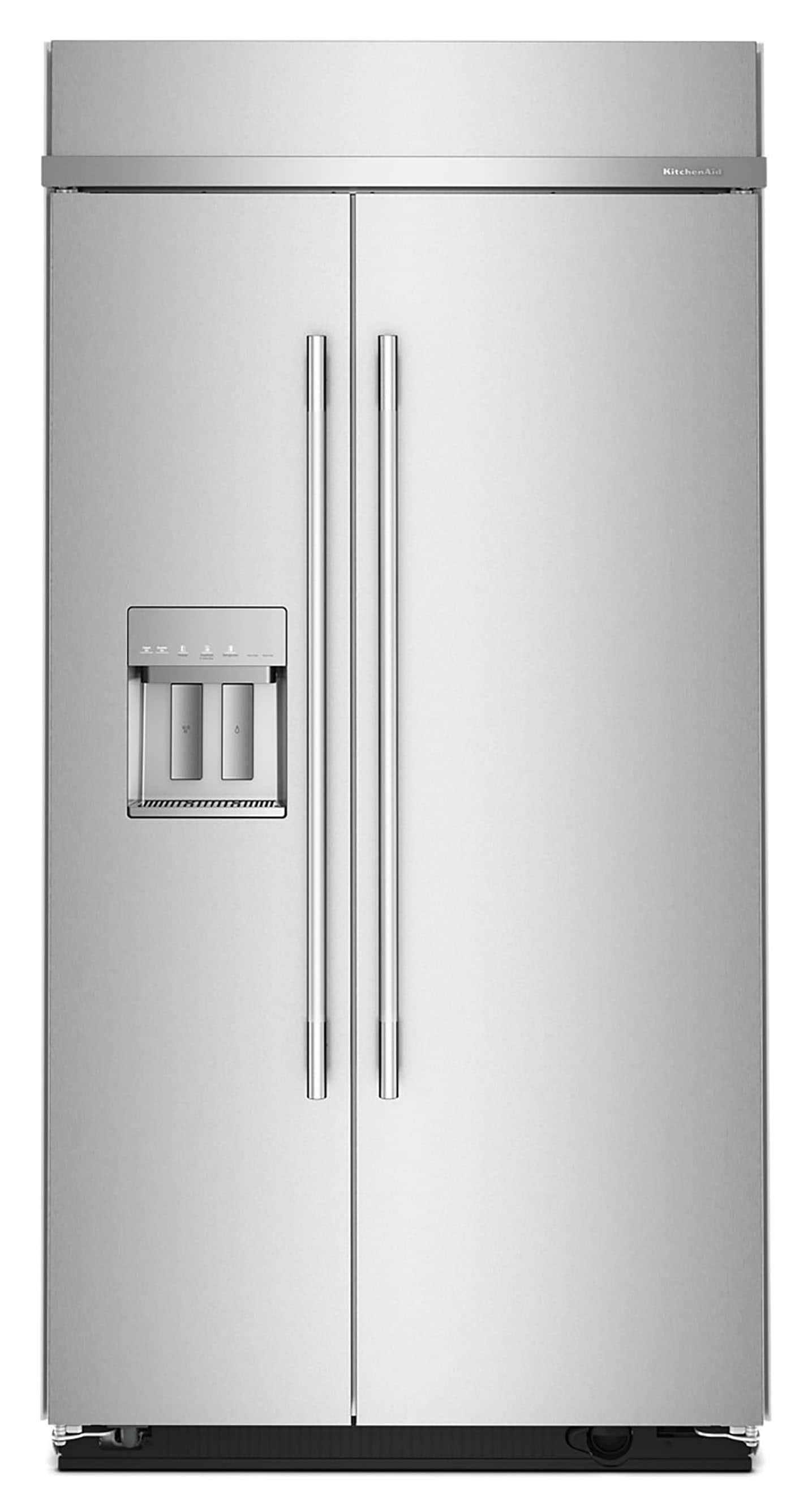View KitchenAid - 25.1-cu ft Counter-Depth 42-in Wide Side-by-Side Refrigerator Built-In with Ice Make...