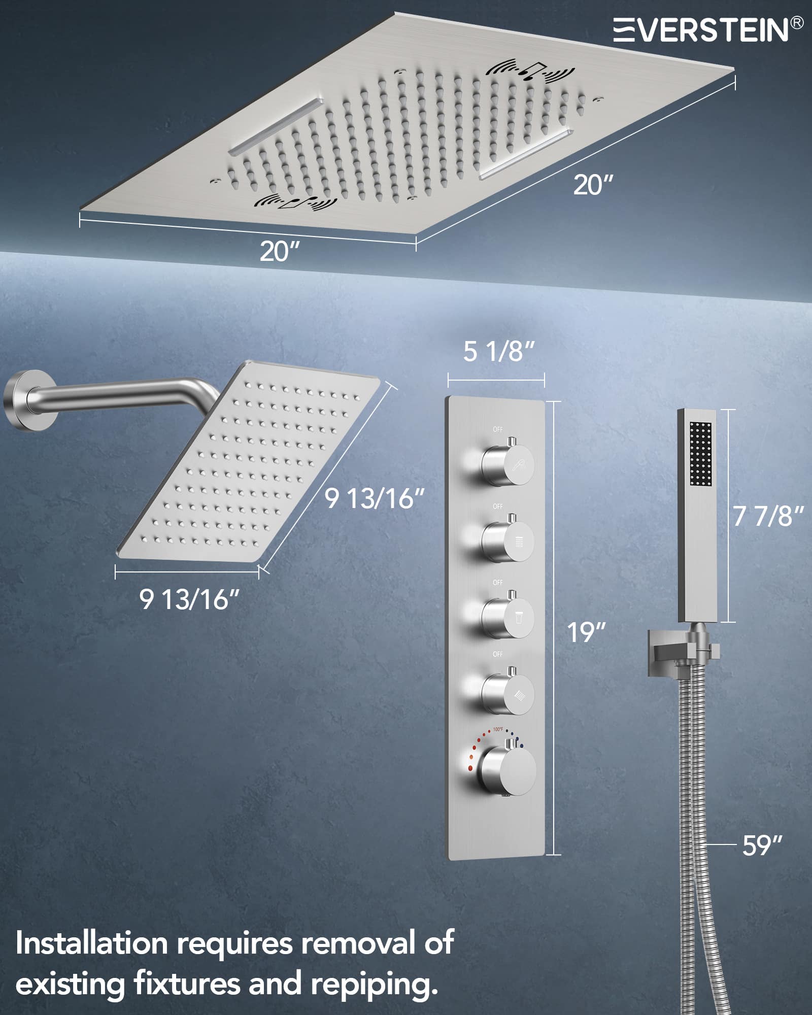 EVERSTEIN SFS-1054-NK20 Tub-Shower-Faucets - View #11