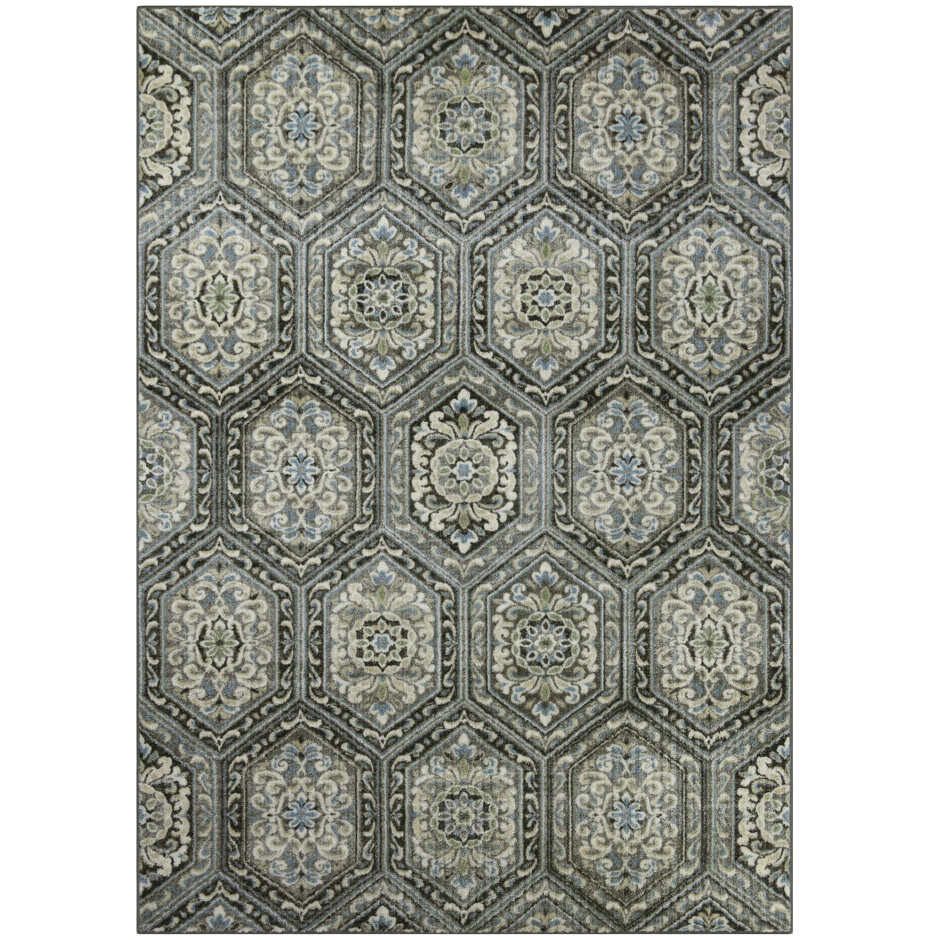 Blue Green Fl Botanical Area Rug, Blue And Green Area Rugs 5×7