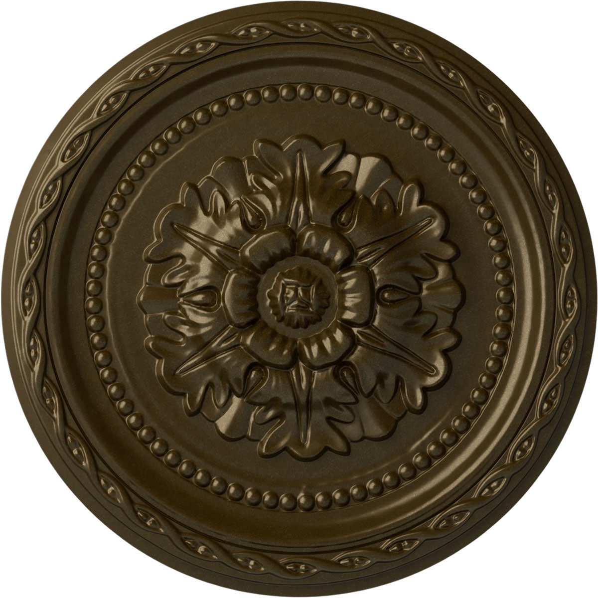 Ekena Millwork CM11PABRS Palmetto 11.5-in W x 11.5-in L Painted Brass Polyurethane Whole Ceiling Medallion