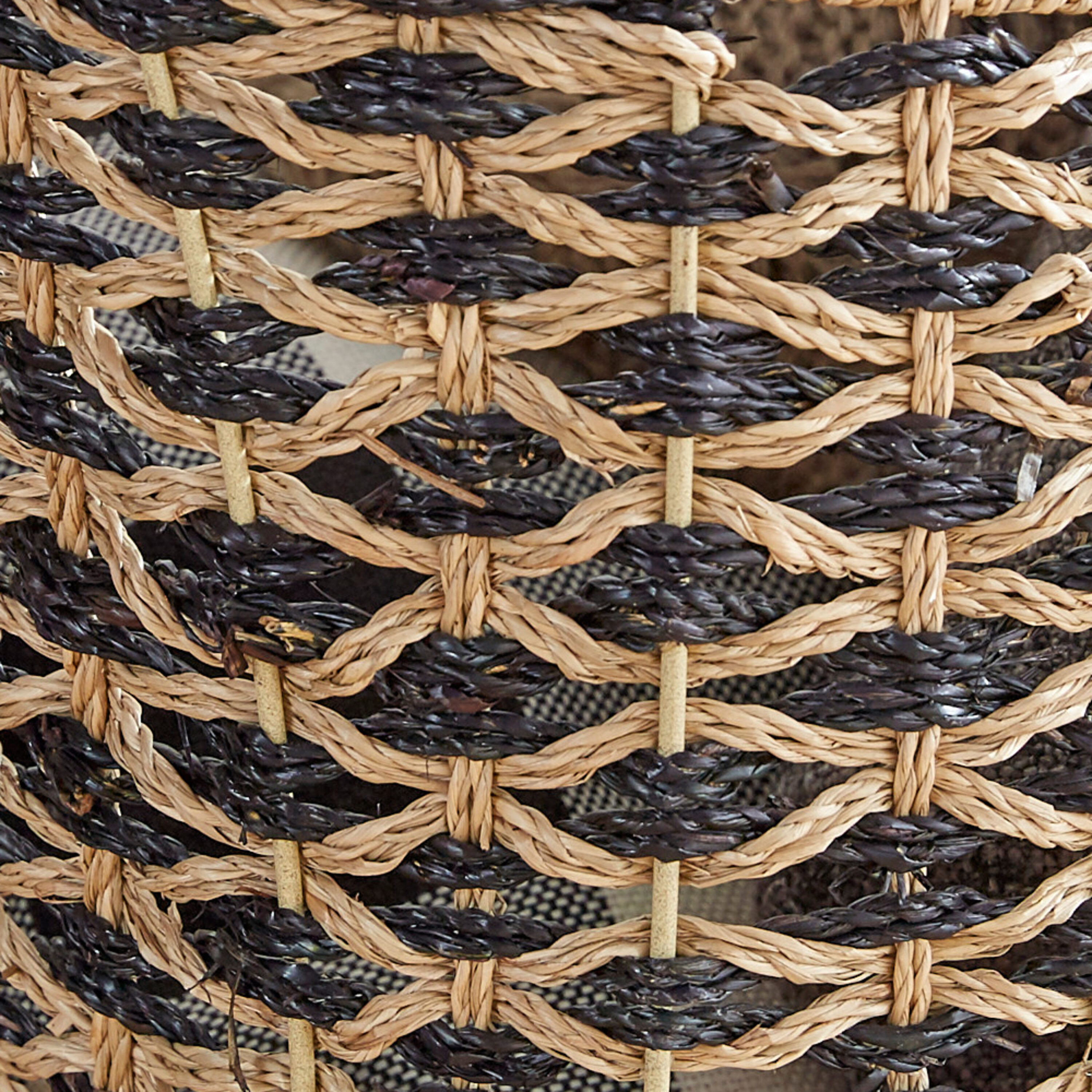 Round Seagrass 20.65" Storage Basket with Steel Handles