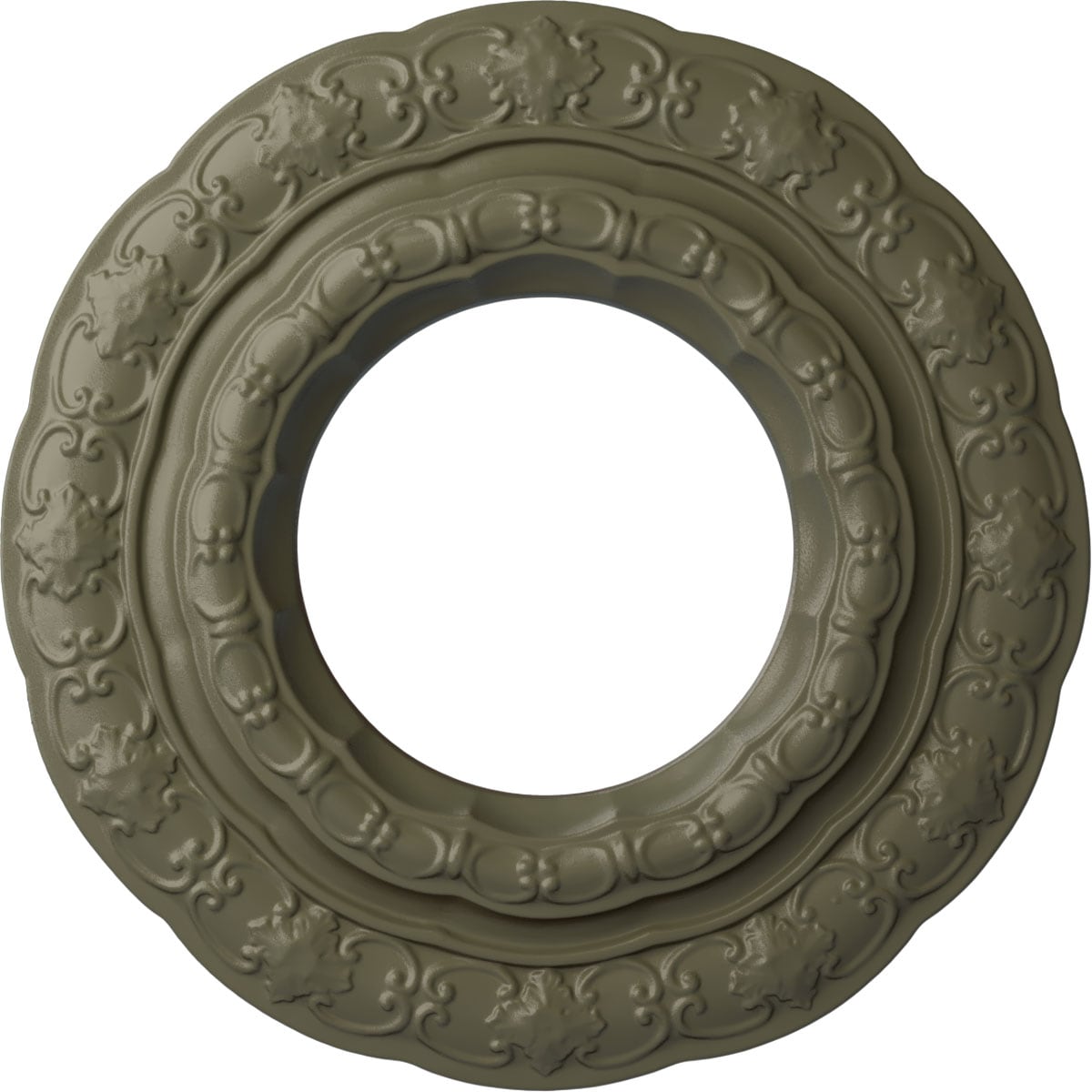 Ekena Millwork CM15LISSF Lisbon 15.375-in W x 15.375-in L Painted Spartan Stone Polyurethane Whole Ceiling Medallion