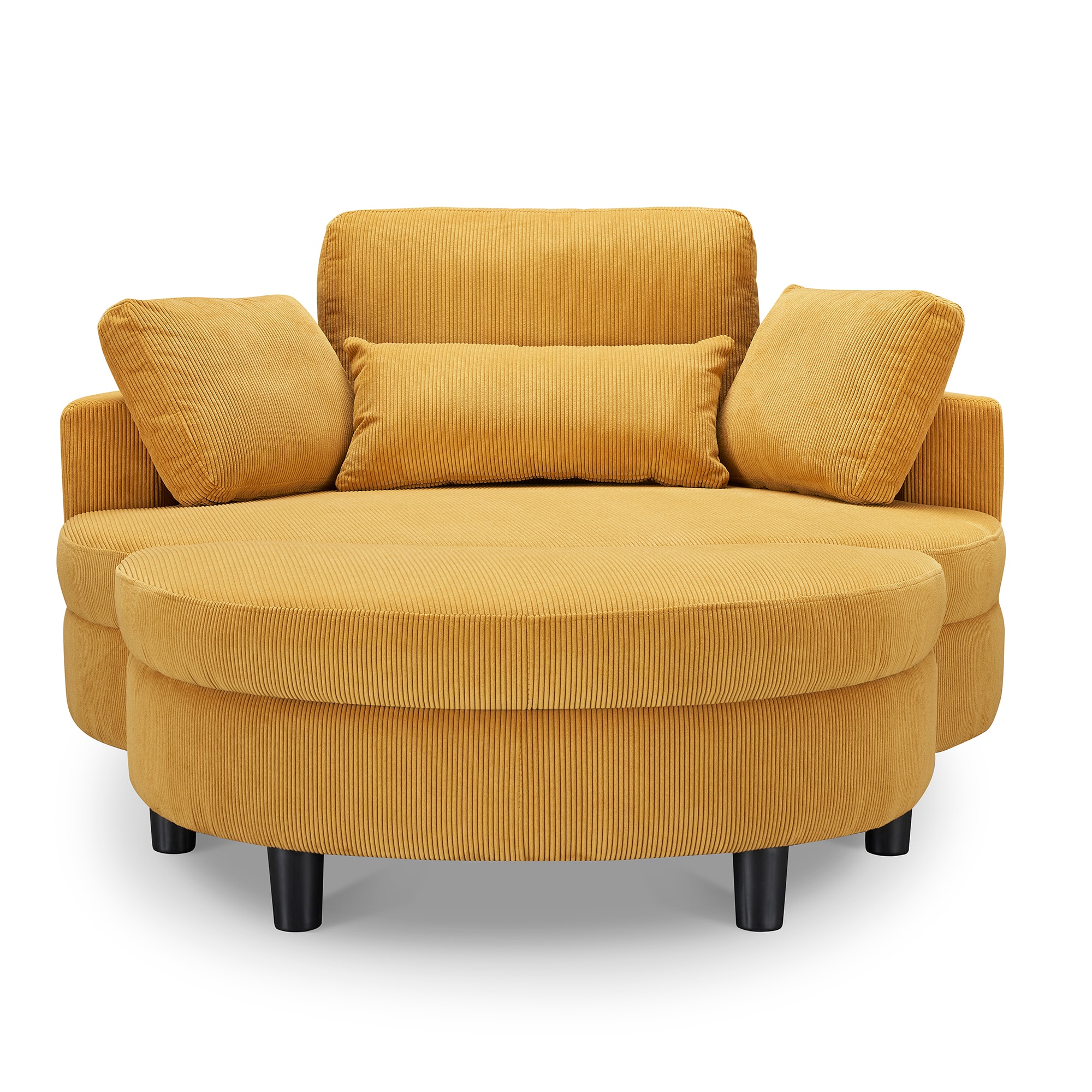 Bybafun YC5200059 51.2-in Modern Yellow Reclining Sofa