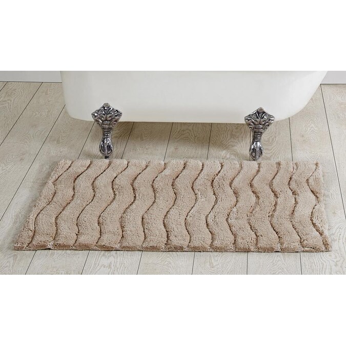 Better Trends Indulgence Bath Rug 45 In X 27 Sand Cotton The Bathroom Rugs Mats Department At Com - What Are Bathroom Rugs Made Of