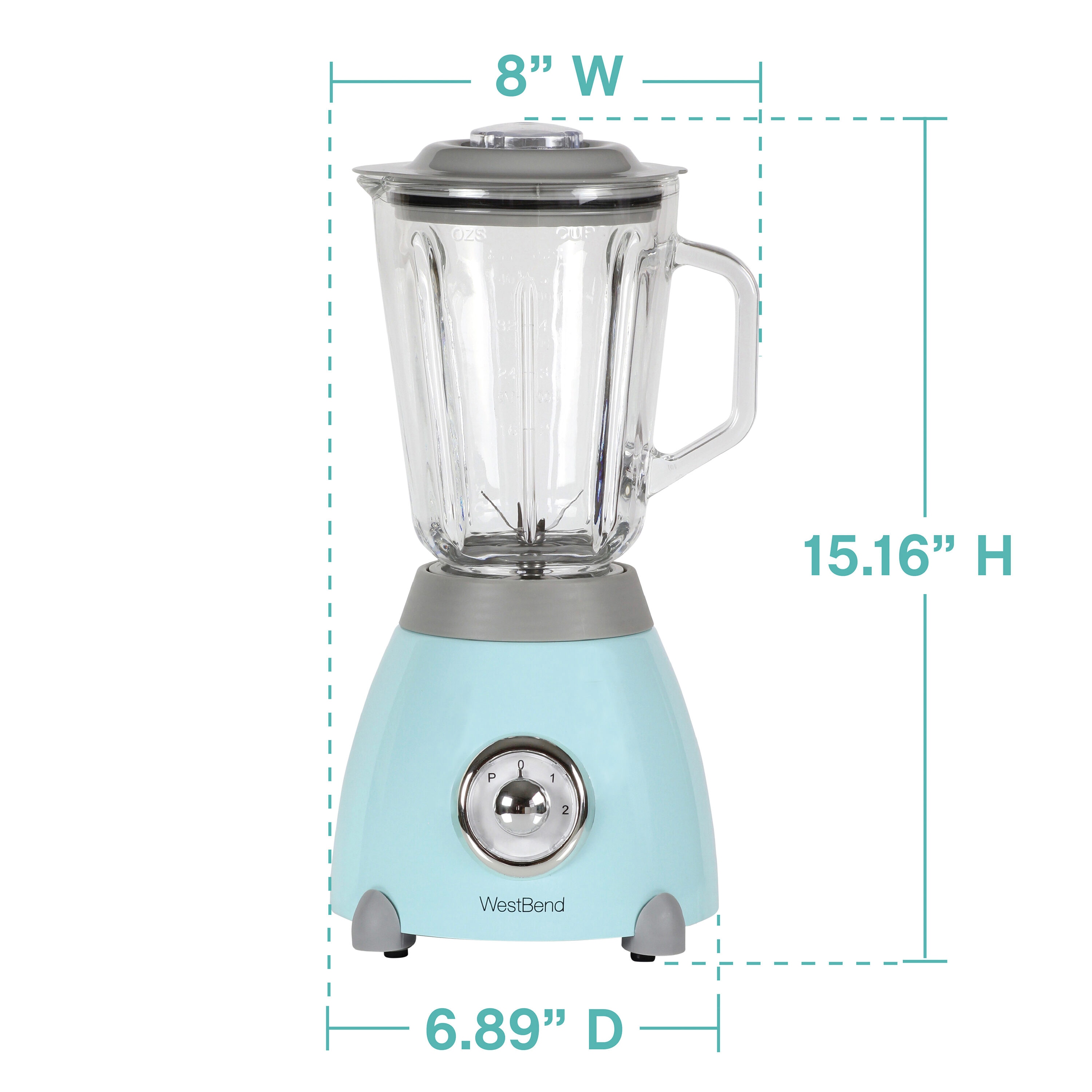 Brentwood 50-Watt 17-Oz. Portable Battery-Operated USB-Chargeable Glass  Blender (Blue)