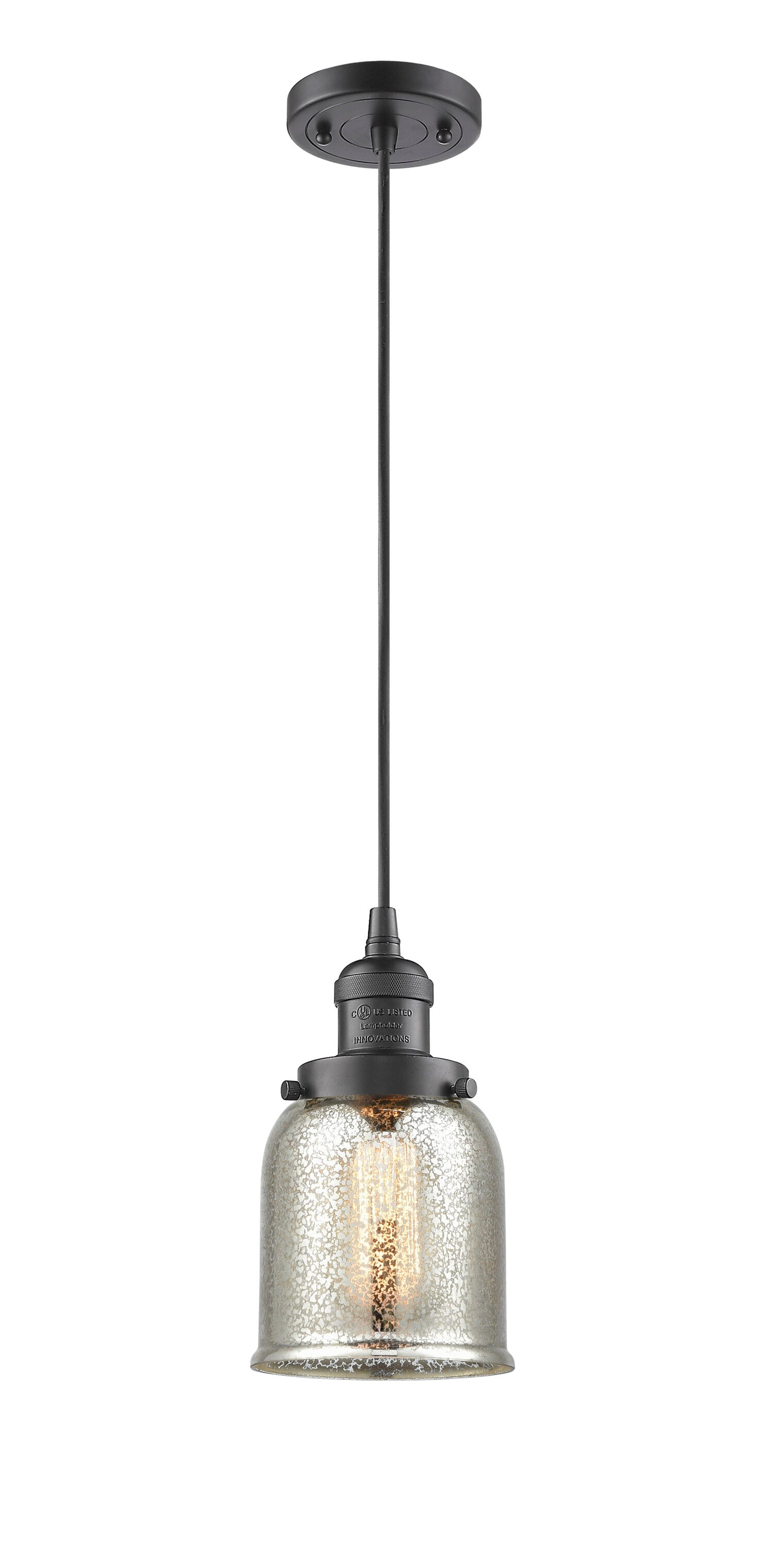 Innovations Lighting 201C-OB-G58 Bell Oil Rubbed Bronze Traditional Stained glass Bell Medium Hanging Pendant light