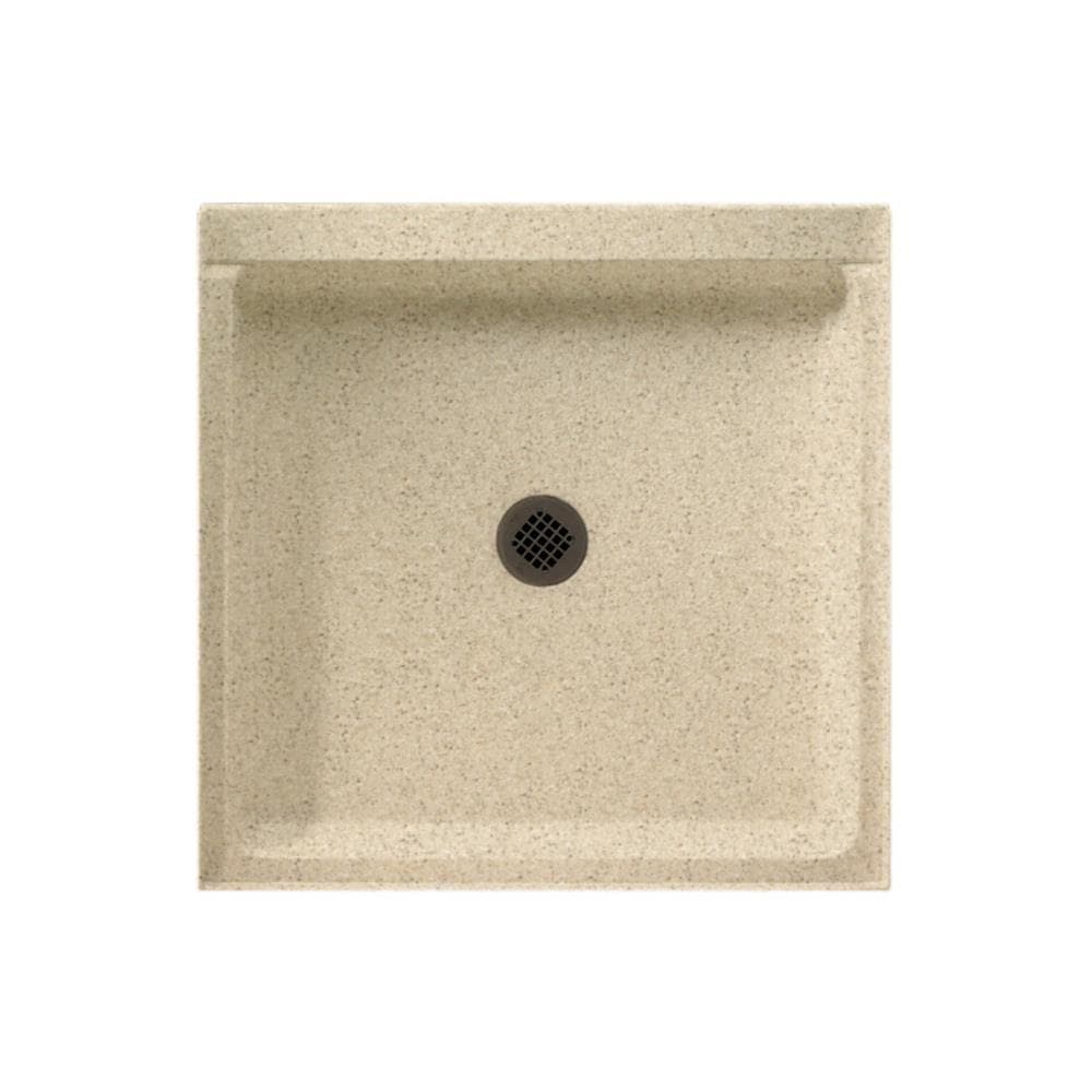 SWAN SF03232MD.040 32-in W x 32-in L Center Bermuda Sand (040) Square Shower Pan Base with 4.5-in H Threshold