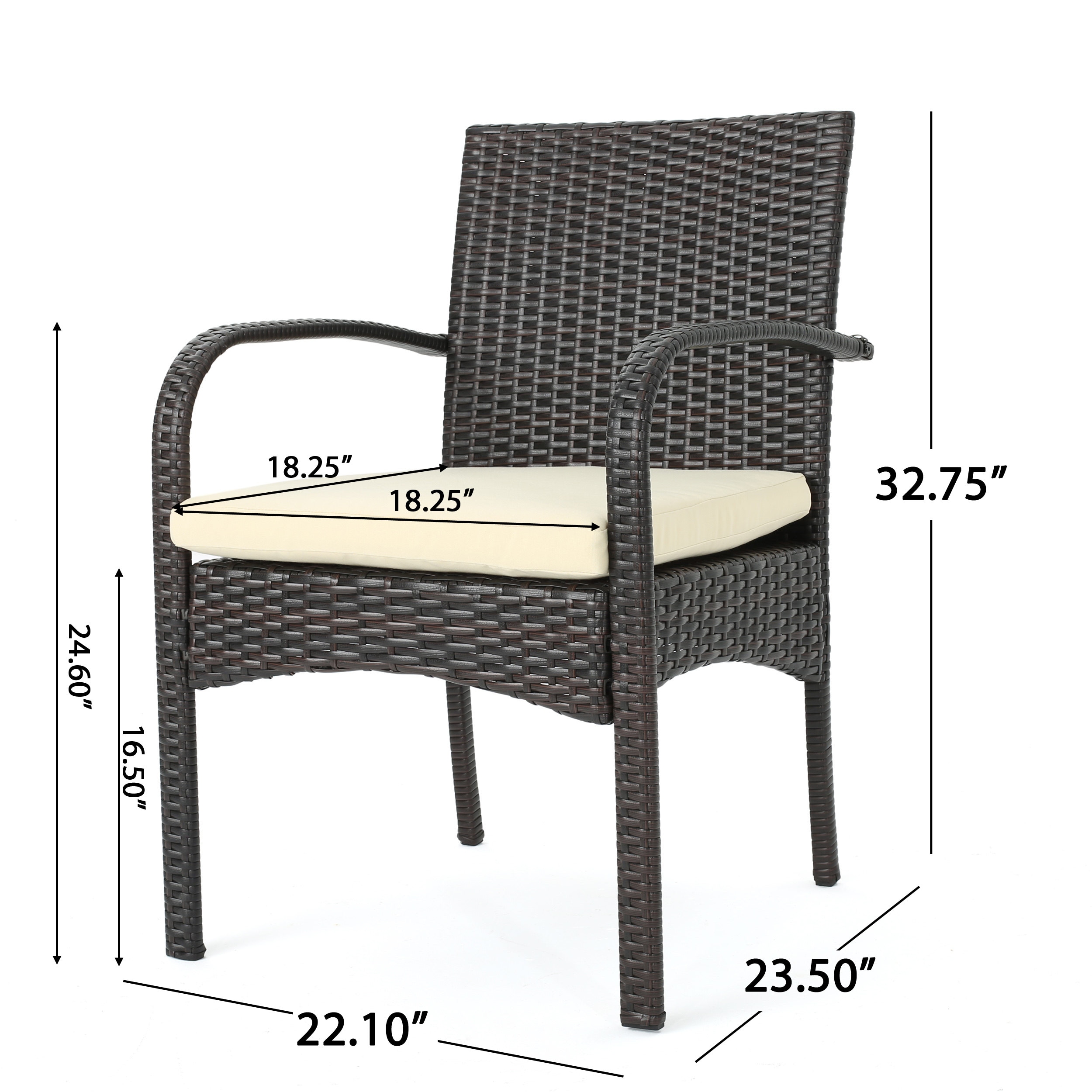 Belen Outdoor Acacia Wood Dining Set with Wicker Chairs