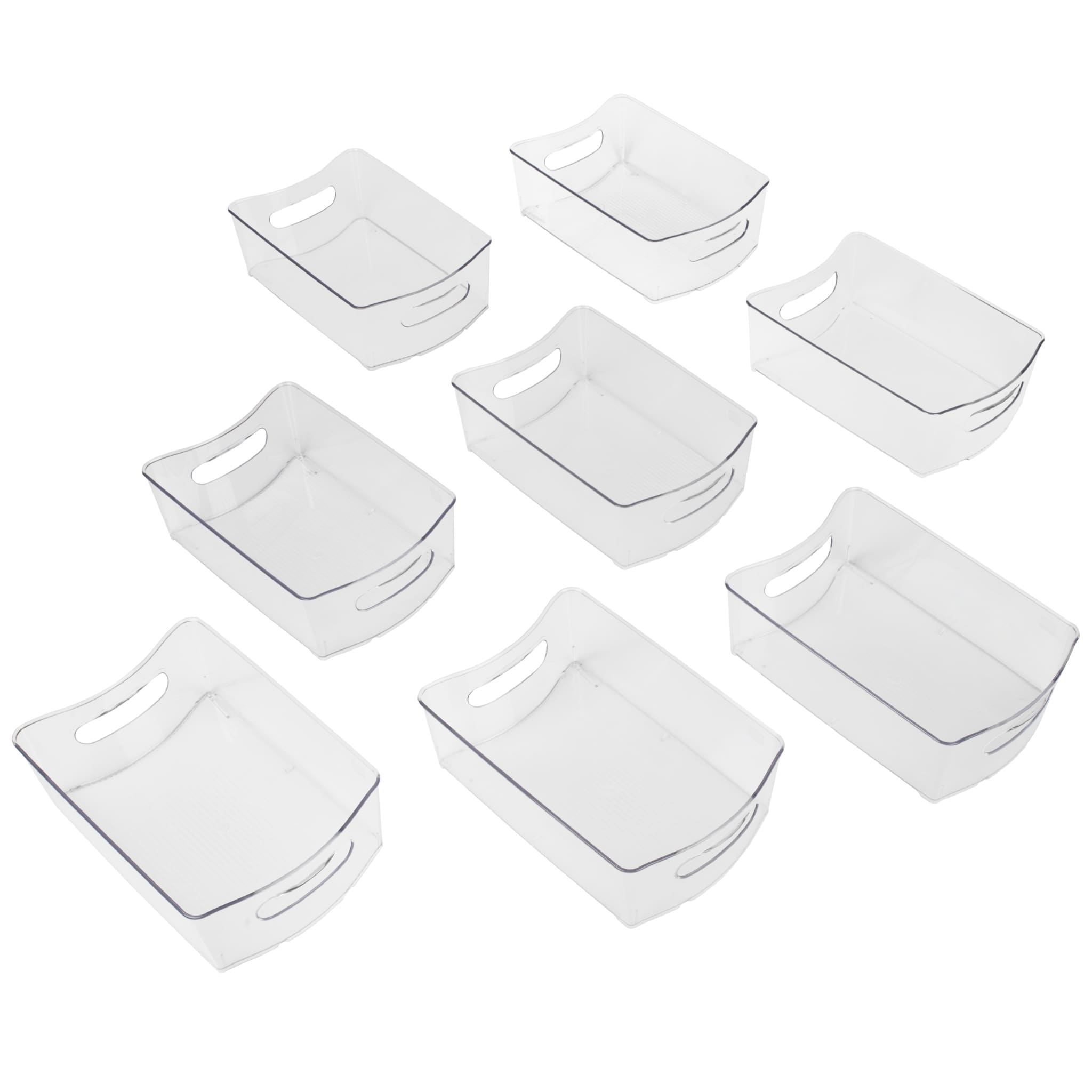 Smart Design 8004241AS8 8 -Pack ( 12-in W x 4-in H x 8-in D ) Clear Plastic Stackable Bin