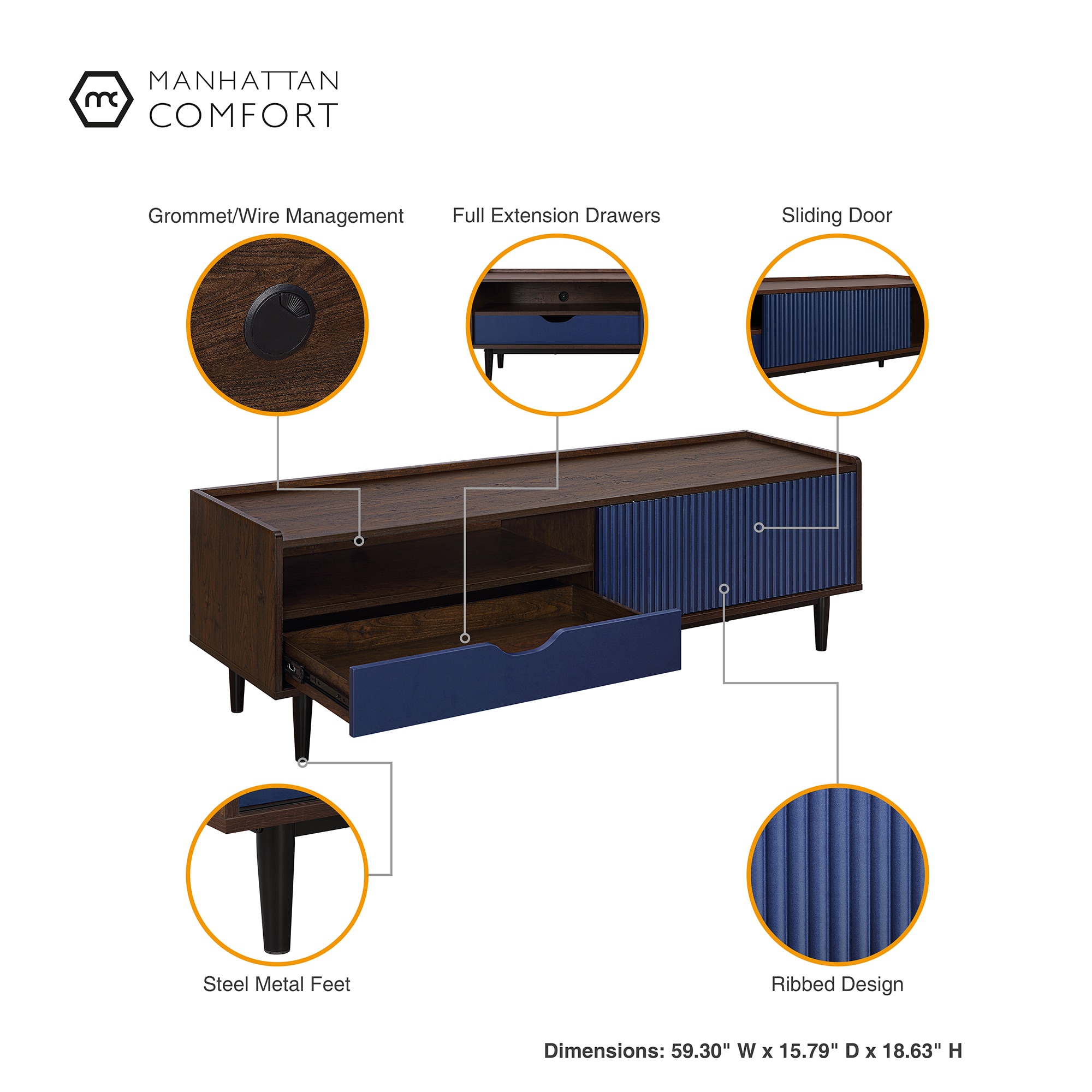 Manhattan Comfort TV-8GLF-NB Tv-Stands - View #4