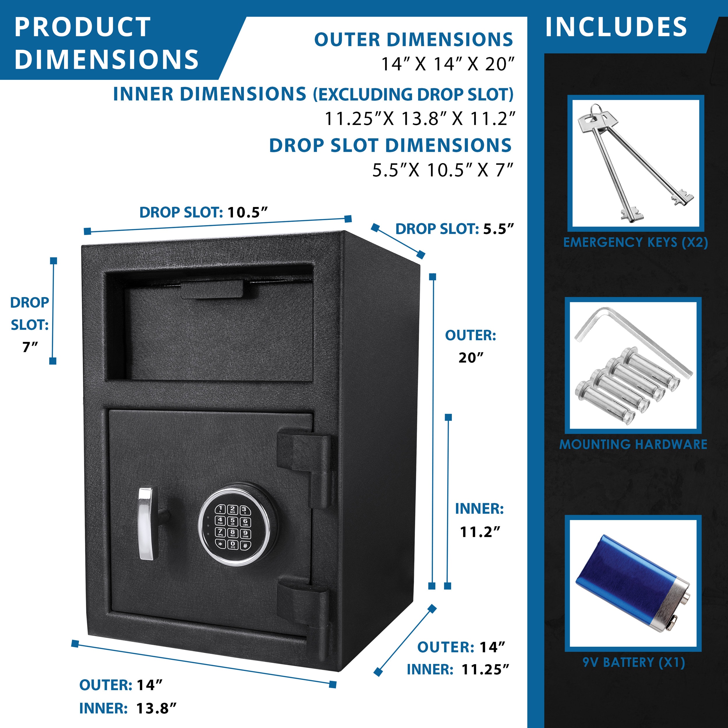 LOVMOR SF-Y-B2734P254810 Cash-Check-Safes - View #6