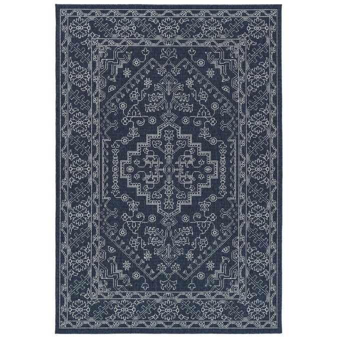 Navy Distressed Overdyed Area Rug, 7 X 11 Rug