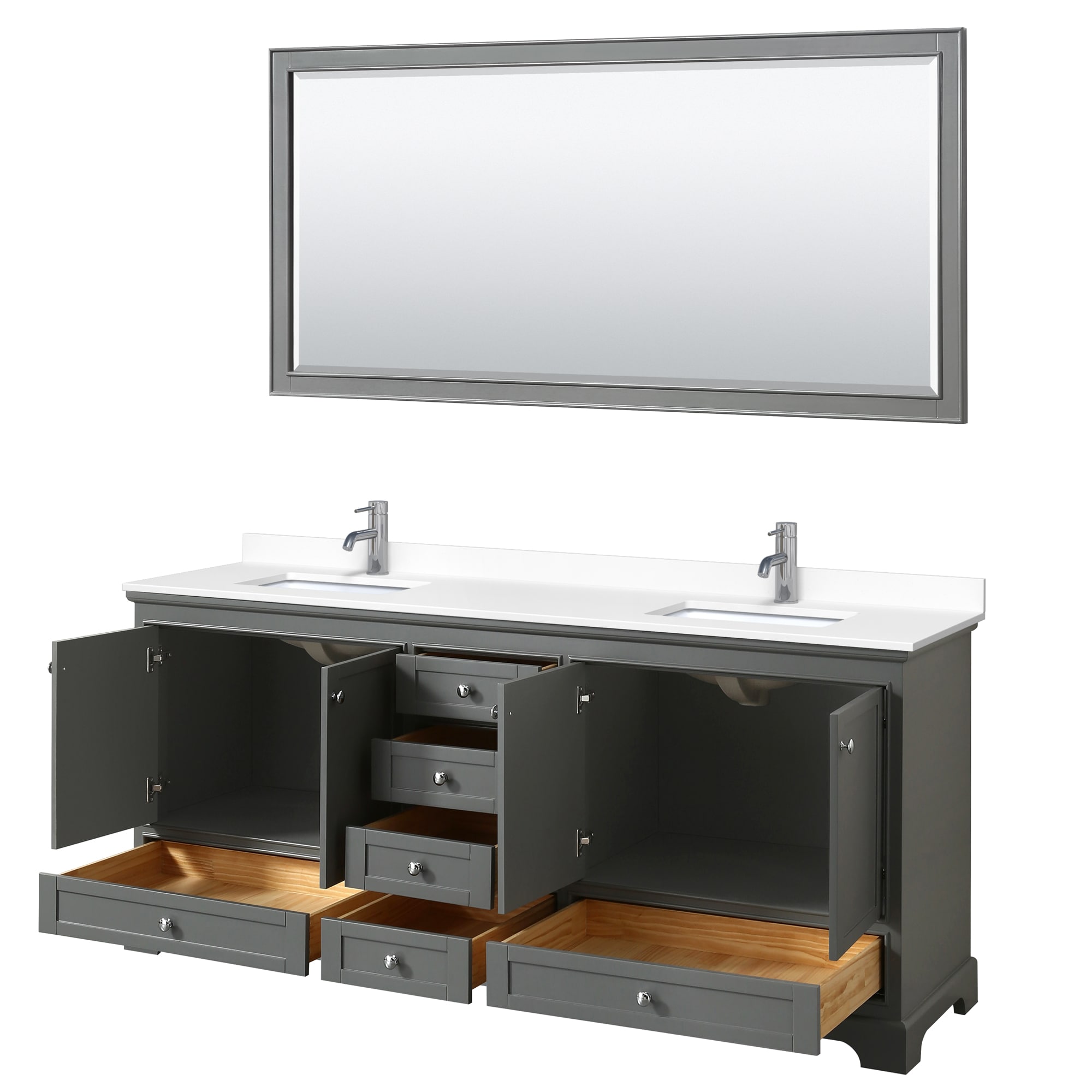 Wyndham Collection WCS202080DKGWCUNSM70 Bath-Vanity-Combo - View #2