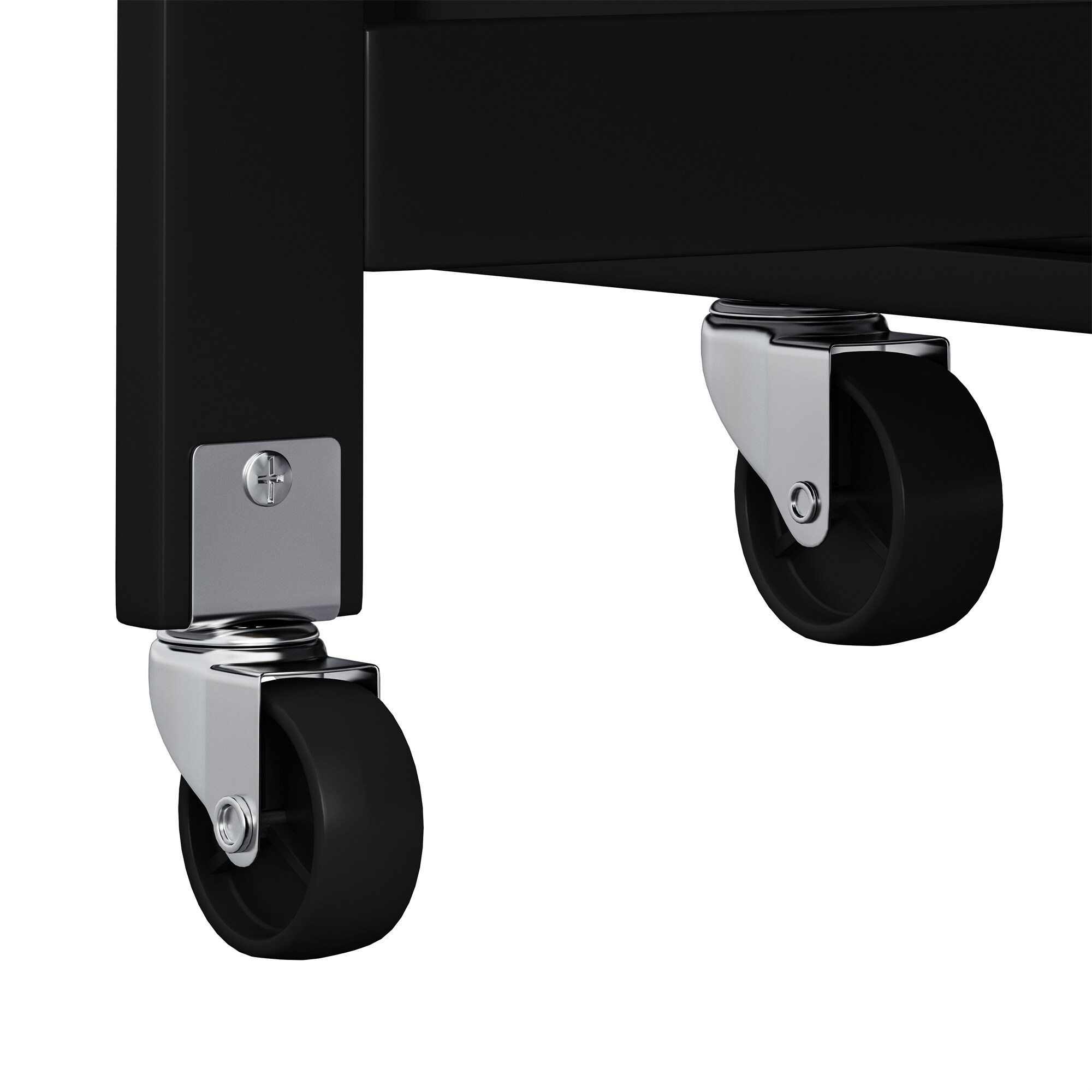 BABOOM White Composite Base with Composite Top Rolling Kitchen Island (18.1-in x 53.5-in x 36.2-in)