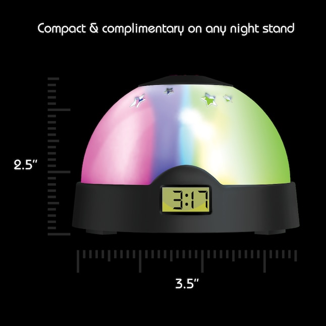 Auraled Digital Round Tabletop Clock, Alarm Clock That Illuminates On Ceiling