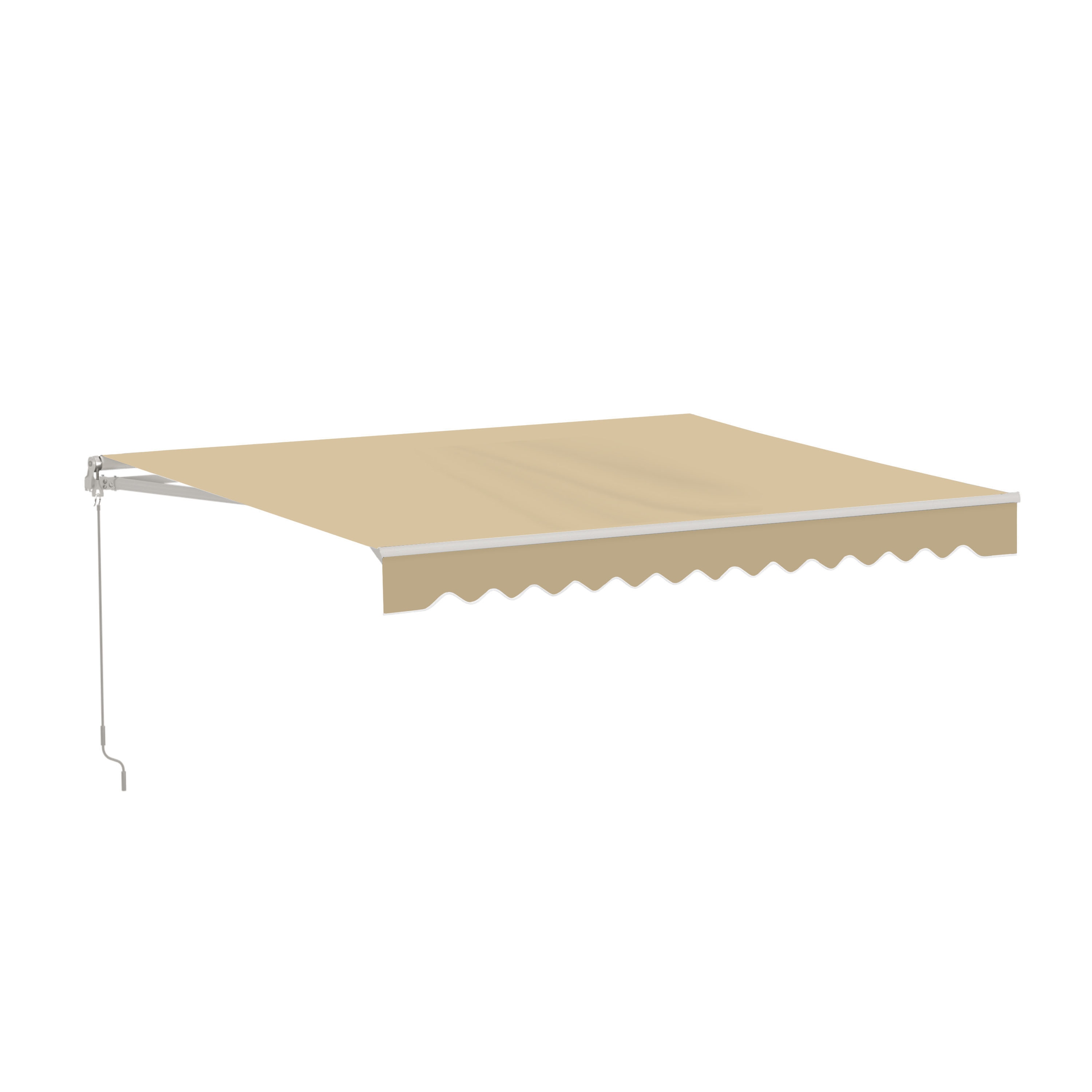 ALEKO AW10X8SAND31-LO 120-in Wide x 96-in Projection x 10-in Height Metal Sand Solid Manual Retractable Patio Awning