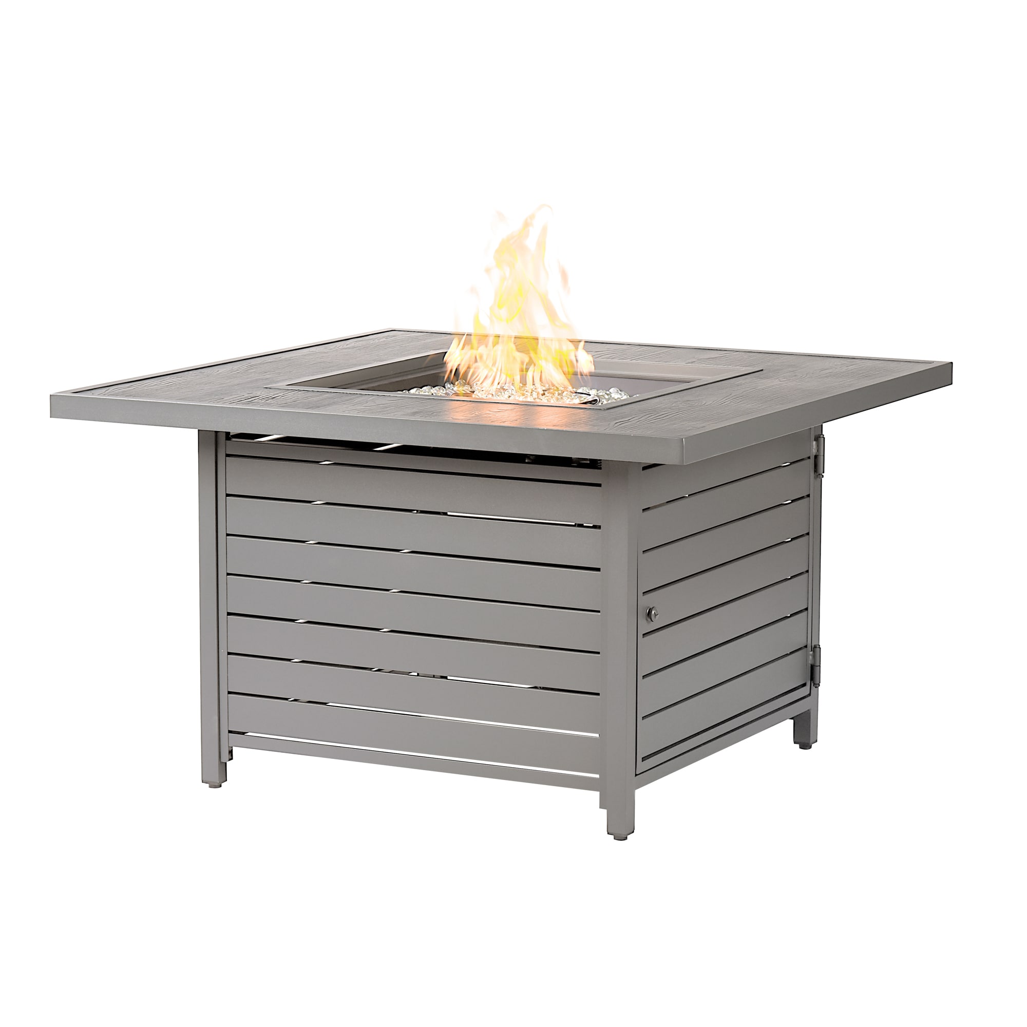 Oakland Living NORDIC-FPT-GY 42-in W Gray Portable Aluminum Square Liquid propane Fire pit table