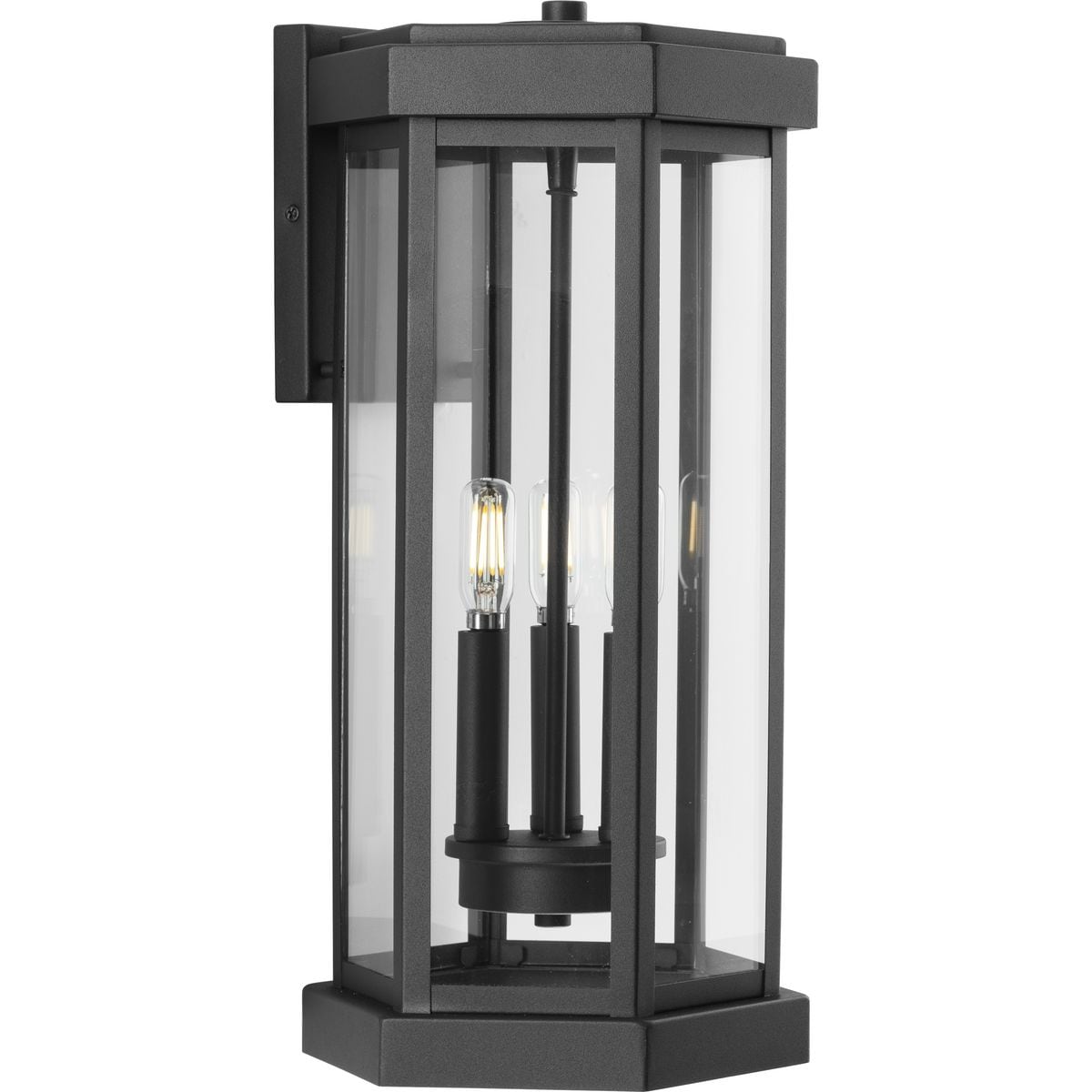 Progress Lighting P560339-031 Ramsey 3 -Light 18.5-in H Black Hardwired Outdoor Wall Light