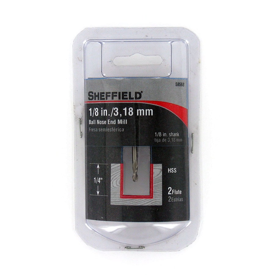 Sheffield 58568 1/8-in High-speed Steel Upcut Spiral Router Bit