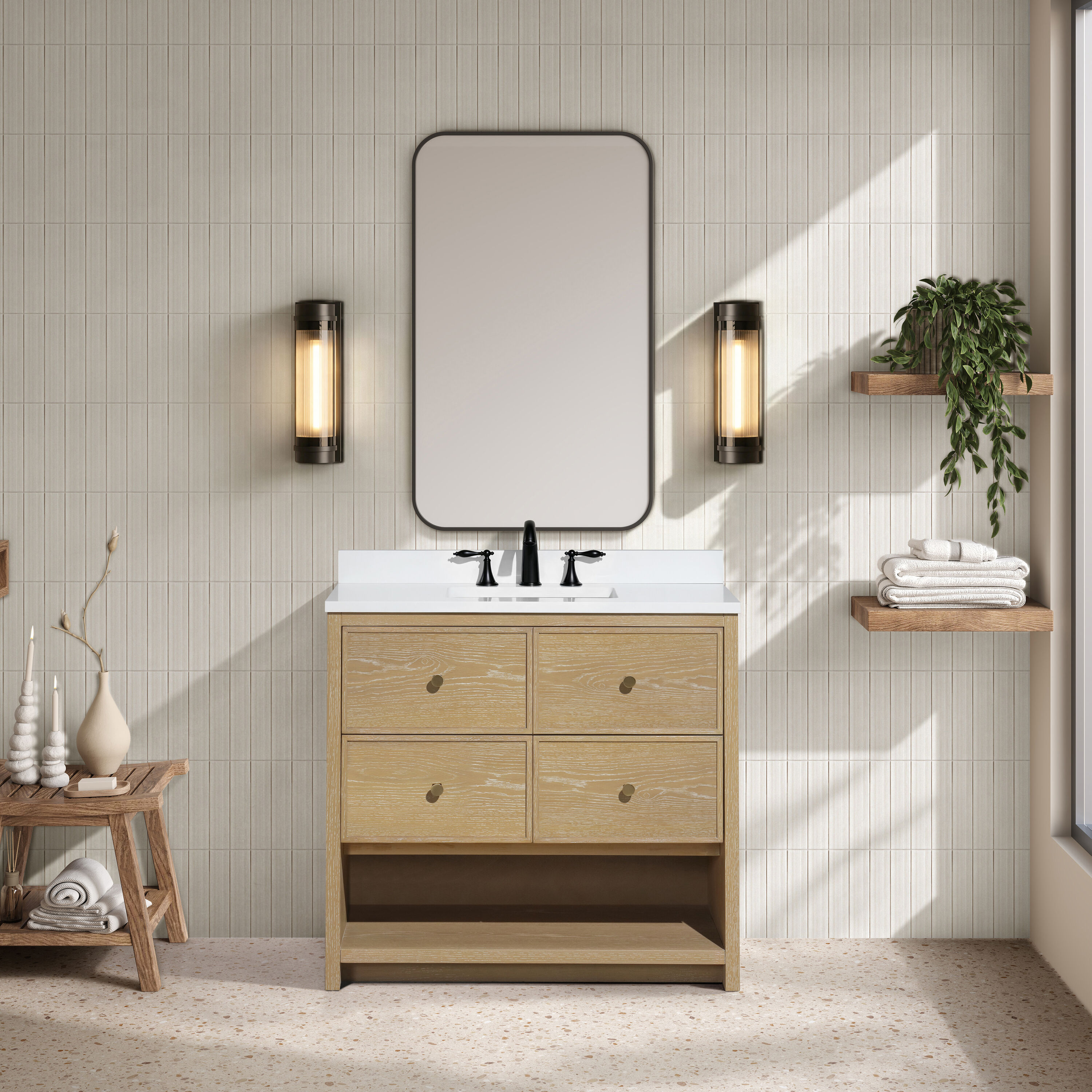 Ari Kitchen & Bath AKB-CAROLINA-36-OAK Bath-Vanity-Combo - View #7