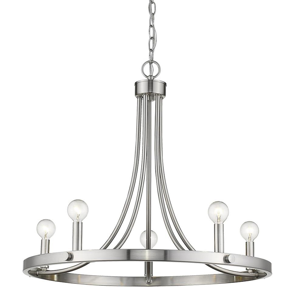 Acclaim Lighting IN11150SN Sawyer 5 -Light Satin Nickel Transitional For Use in Bathrooms, Bedrooms, Dining Rooms, Foyers, Kitchens, Living Rooms Chandelier