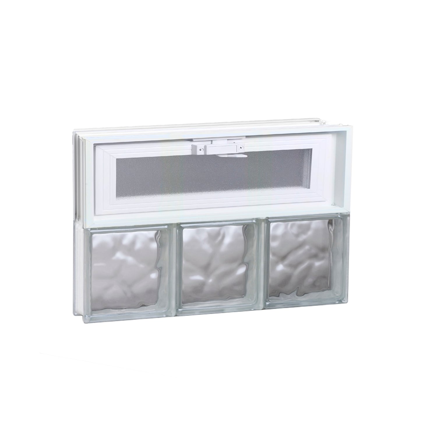 REDI2SET V1812DC Wavy Glass 17-1/4-in x 11-1/2-in Frameless Replacement Vented Glass Block Window