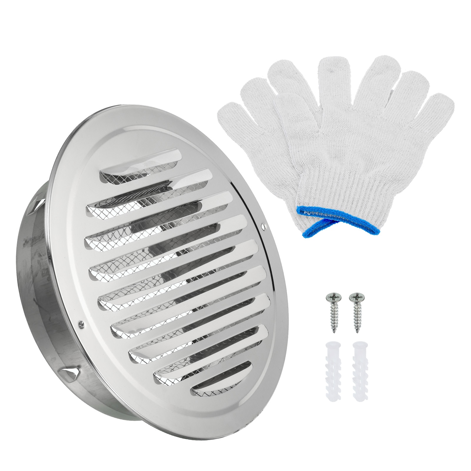 PATIKIL 7 Inch Round Soffit Air Vents Stainless Steel Louver Grille Vent Cover Screen Mesh Air Outlet for Kitchen Bathroom Wall Ceiling Floor Ventilation #S25072801UX2106