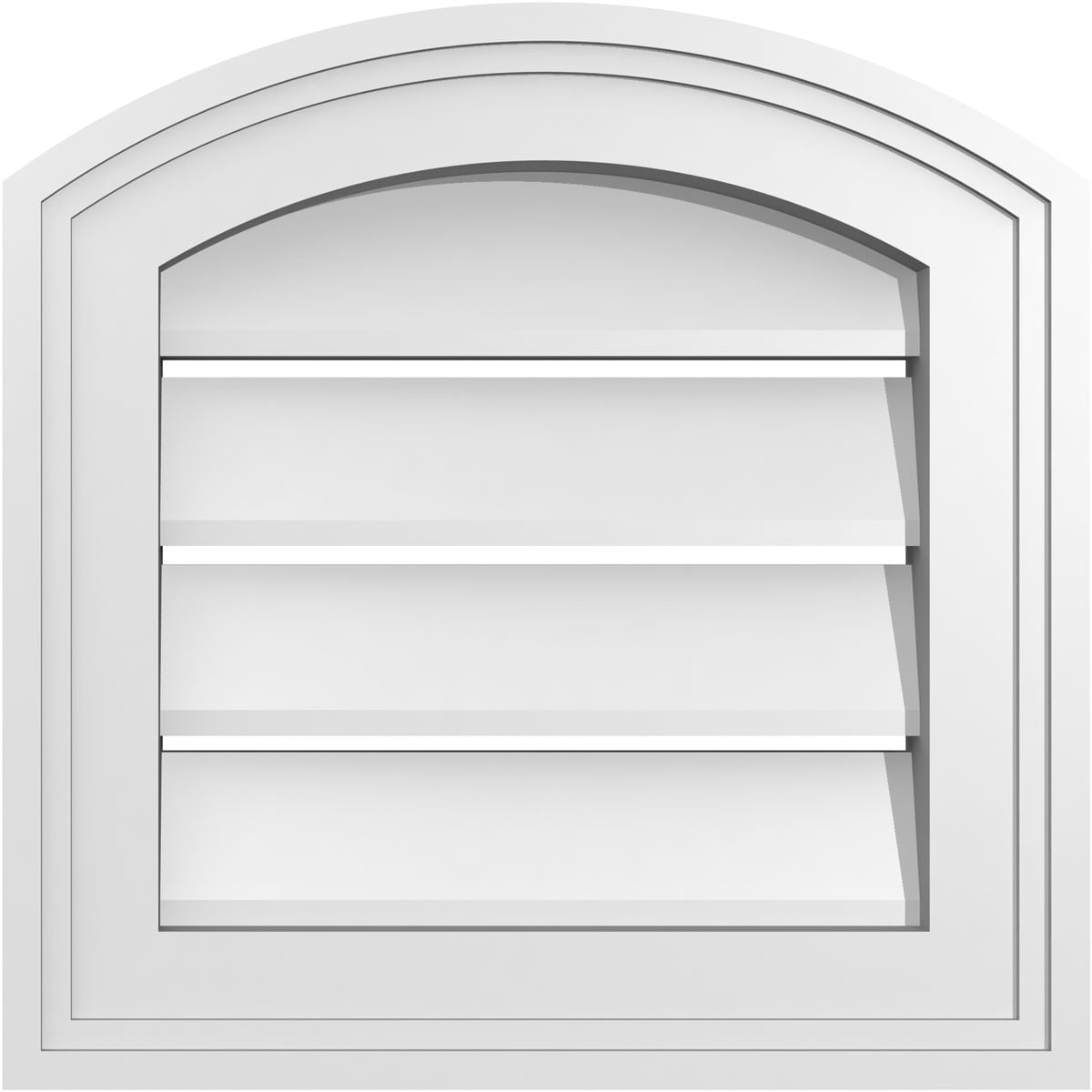 Ekena Millwork GVPAR14X1402SF 14-Inches x 14-Inches Off-white Round top PVC Gable Louver Vent
