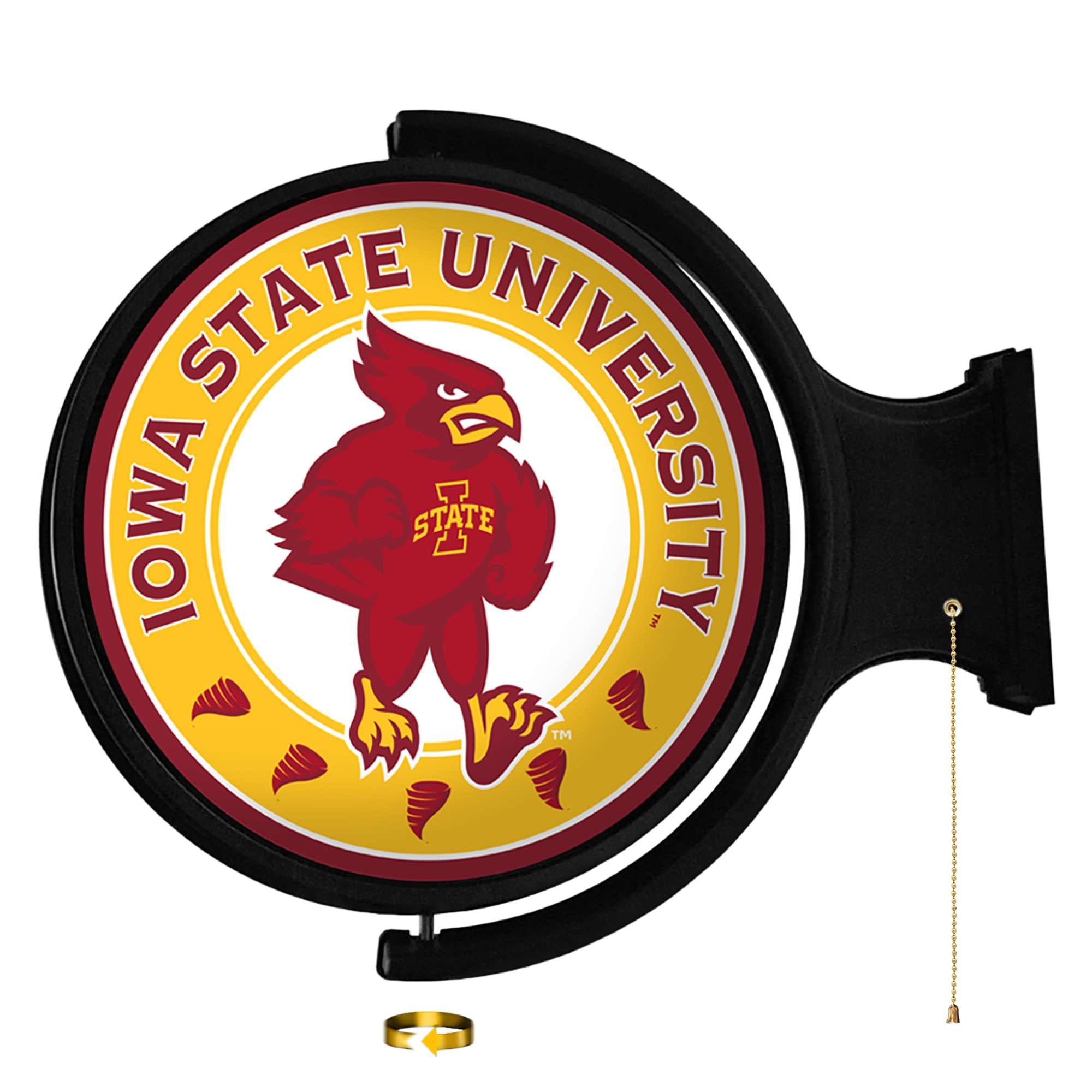 The Fan-Brand NCIOST-115-02 Iowa State Cyclones Rotating Wall Lights 23-in Constant LED Game Room Lighted Sign
