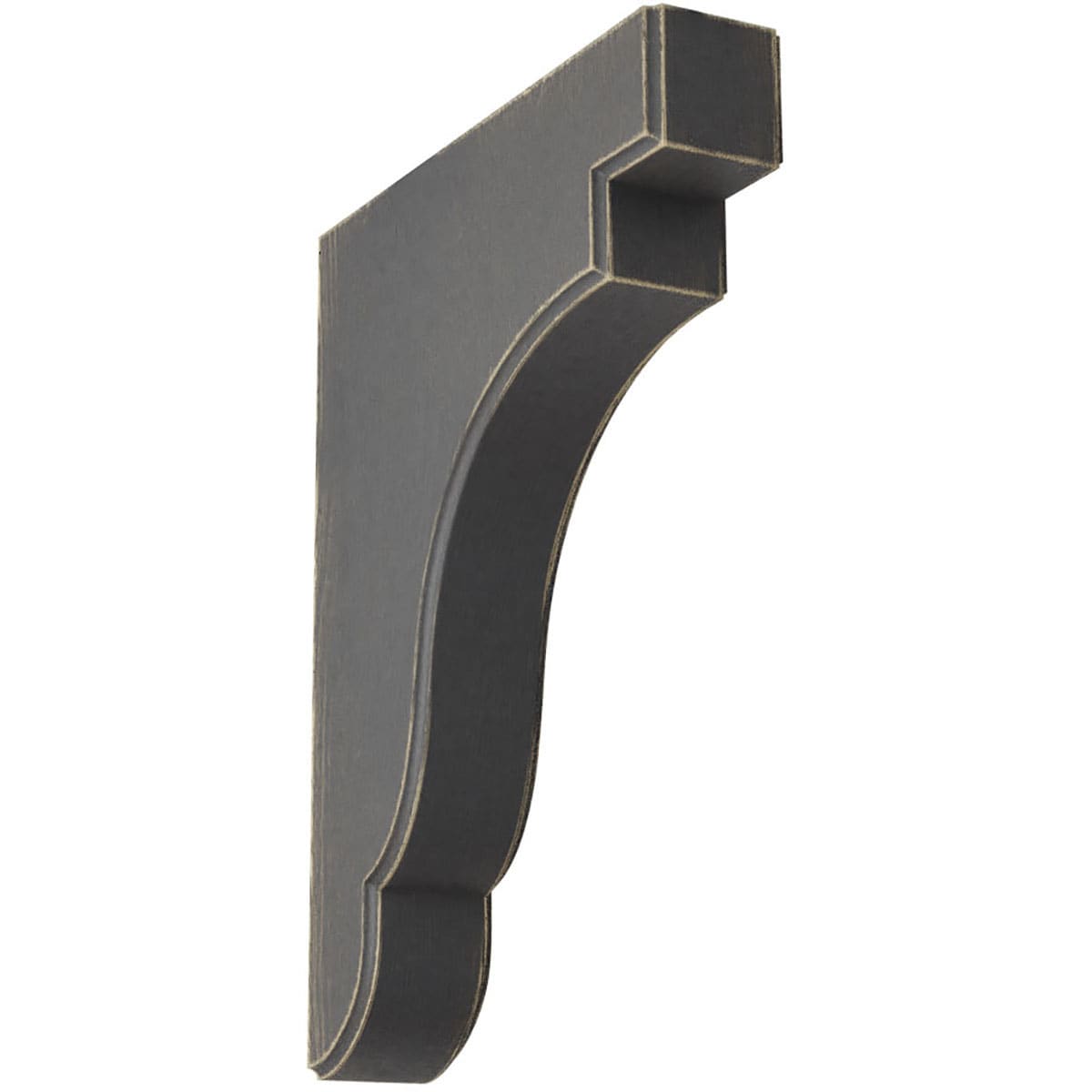 Ekena Millwork BKTWD02X09X11BEBL Bedford 1-3/4-in x 8-1/2-in x 11-in Rubberwood Black Wood Standard Bracket