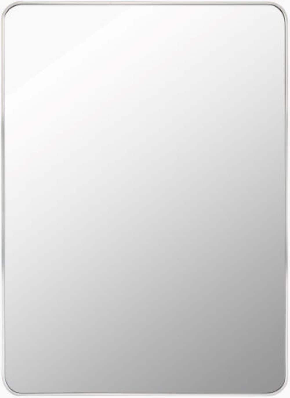 Livabliss RAY025-2435 Aranya 24-in W x 35.0-in H Rectangle Silver Framed Wall Mirror