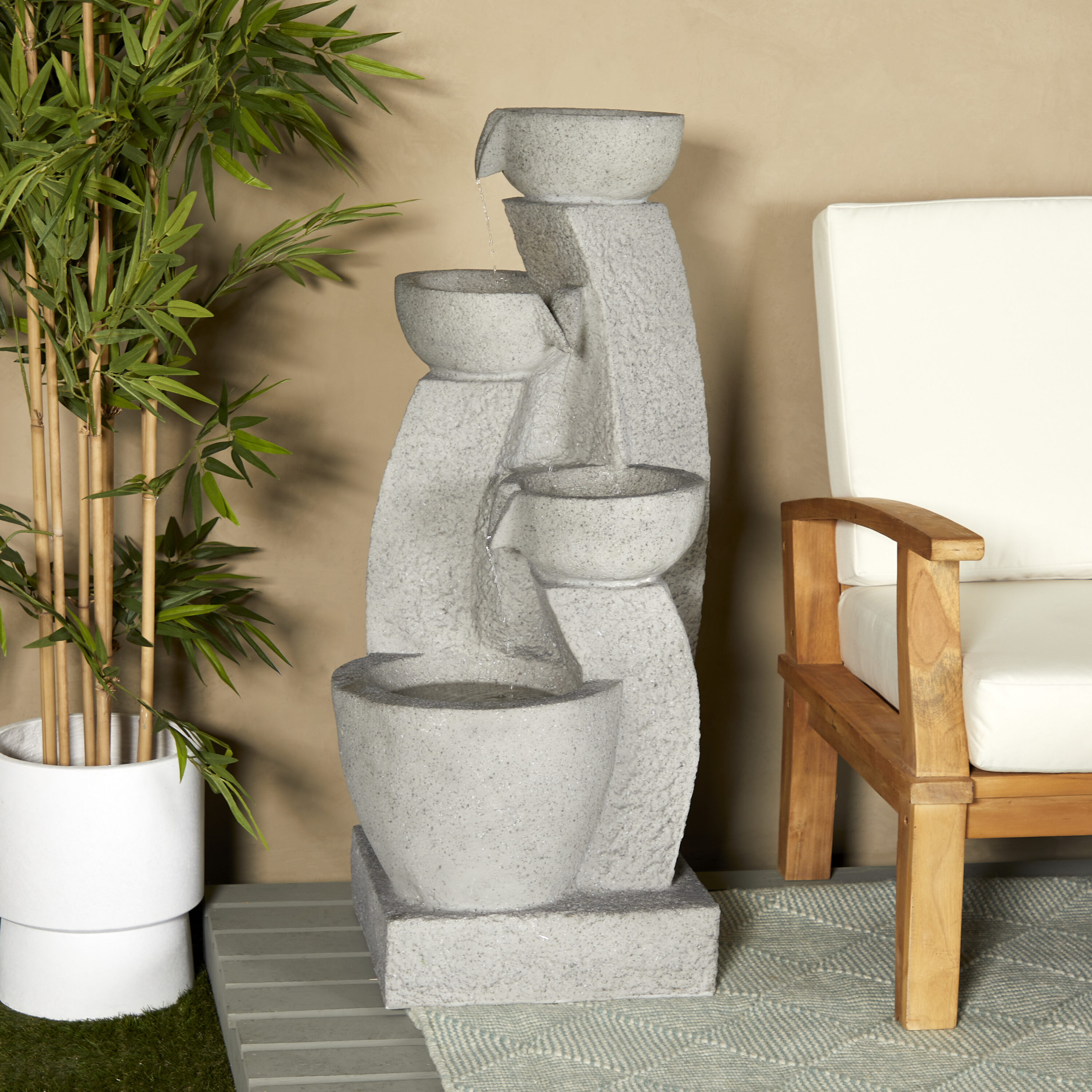 Grayson Lane 820510 43.5-Inches Fiberglass Tiered Indoor Fountain