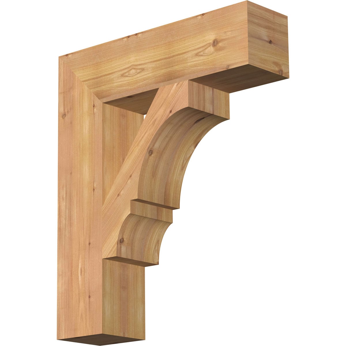 Ekena Millwork BKT06X22X26BOA05SWR Balboa block smooth 5-1/2-in x 22-in x 26-in Western red cedar Brown Wood Standard bracket