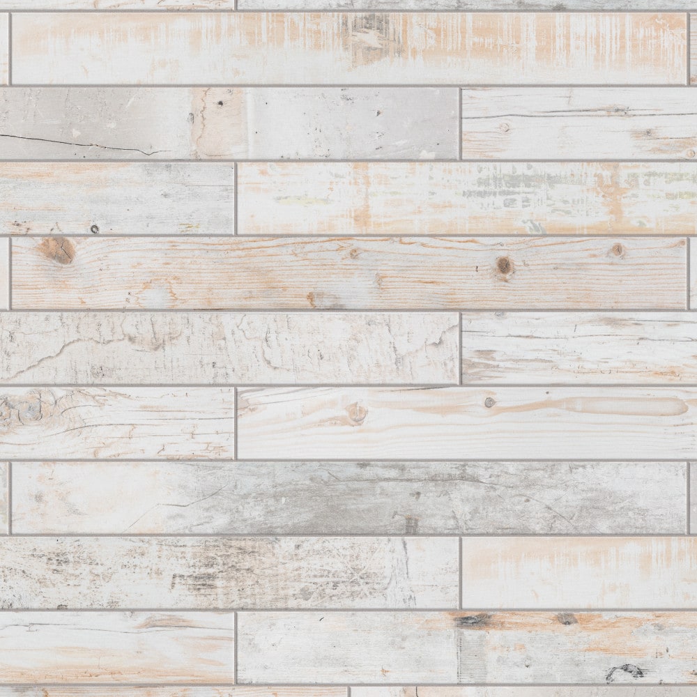 Affinity Tile Melvin White 3-in x 24-in Matte Porcelain Wood Look