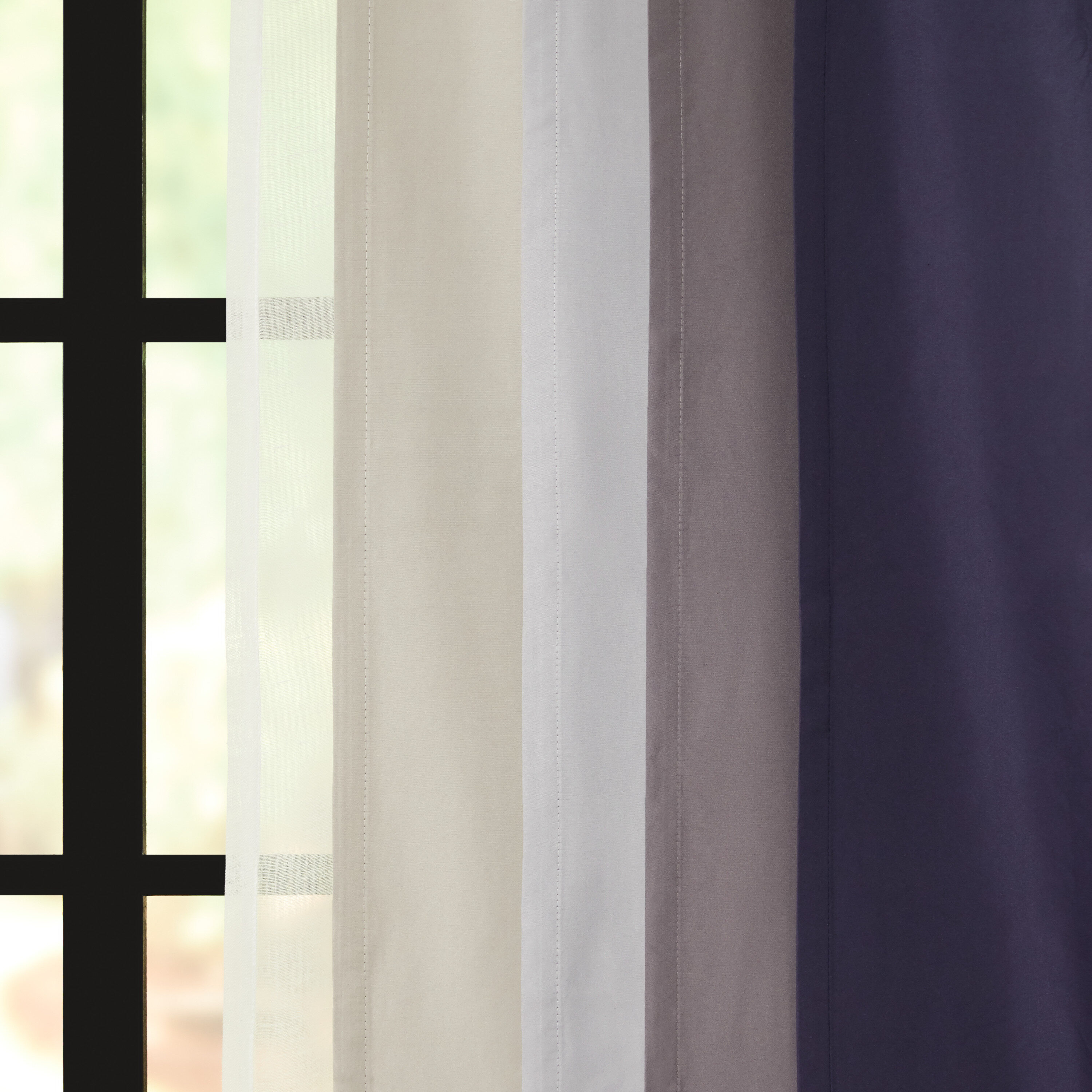 Umbra 84-in Charcoal Blackout Standard Lined Rod Pocket Curtain Panel ...