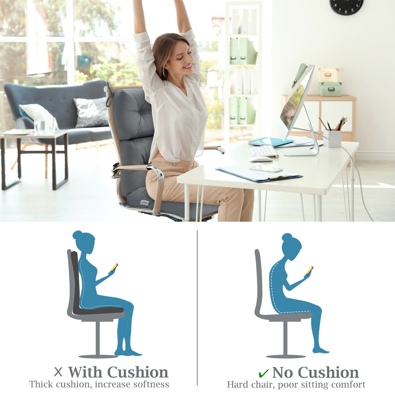 WELLFOR OUG67216GR Patio-Furniture-Cushions - View #5