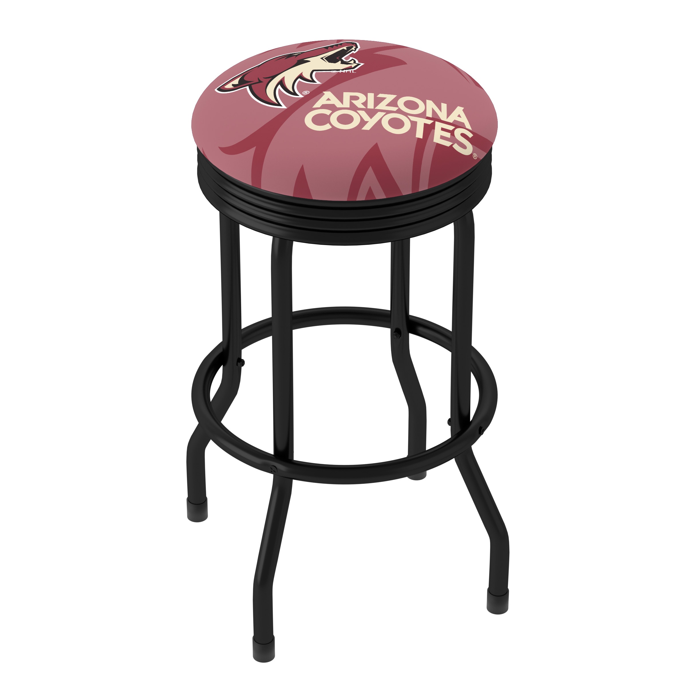 Trademark Gameroom NHL1006-AC Arizona Coyotes Bar Stools Chrome 28.5-in H Bar height Round seat Swivel Metal Bar Stool
