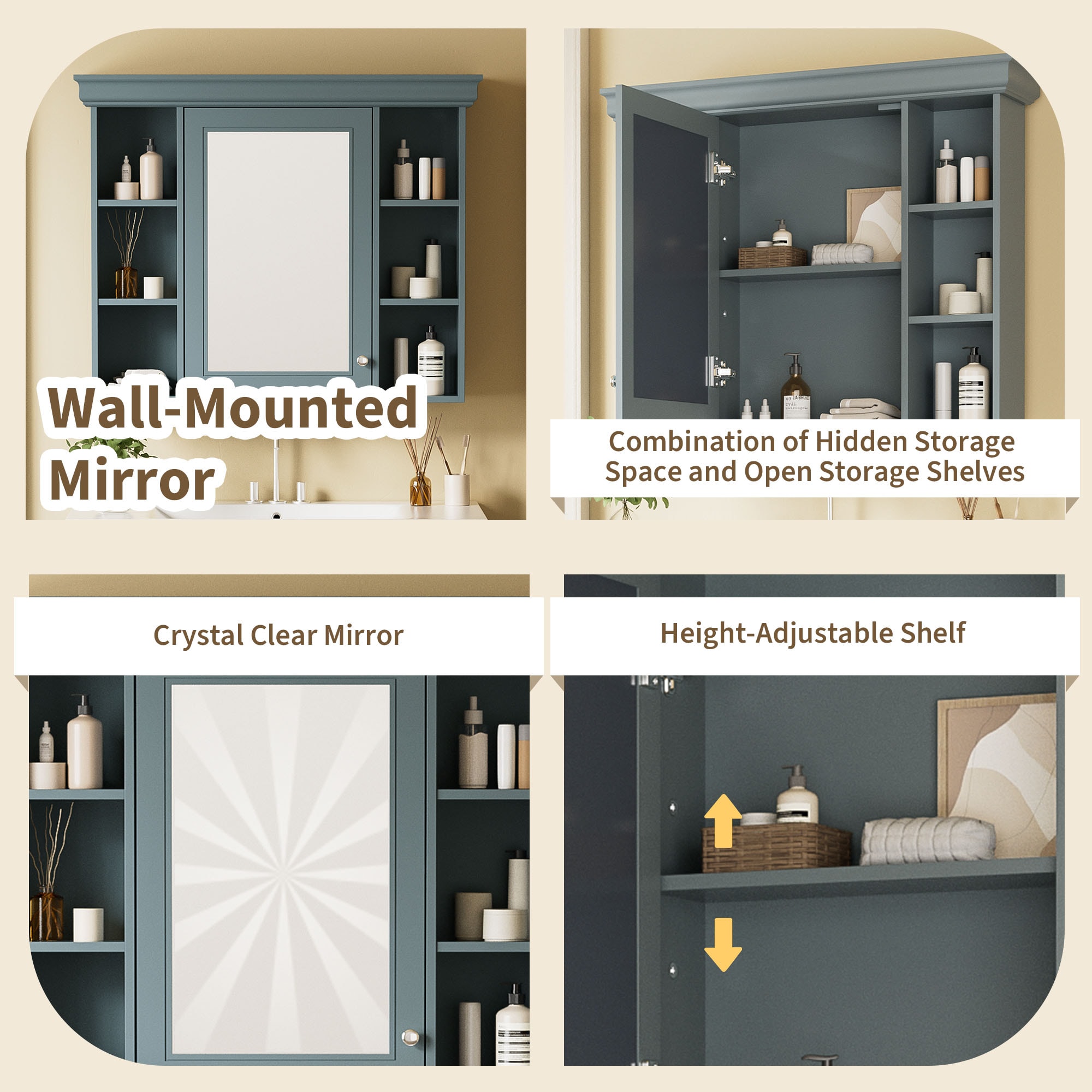 ZAKLOOP WU1396P143145 Bathroom-Wall-Cabinets - View #4