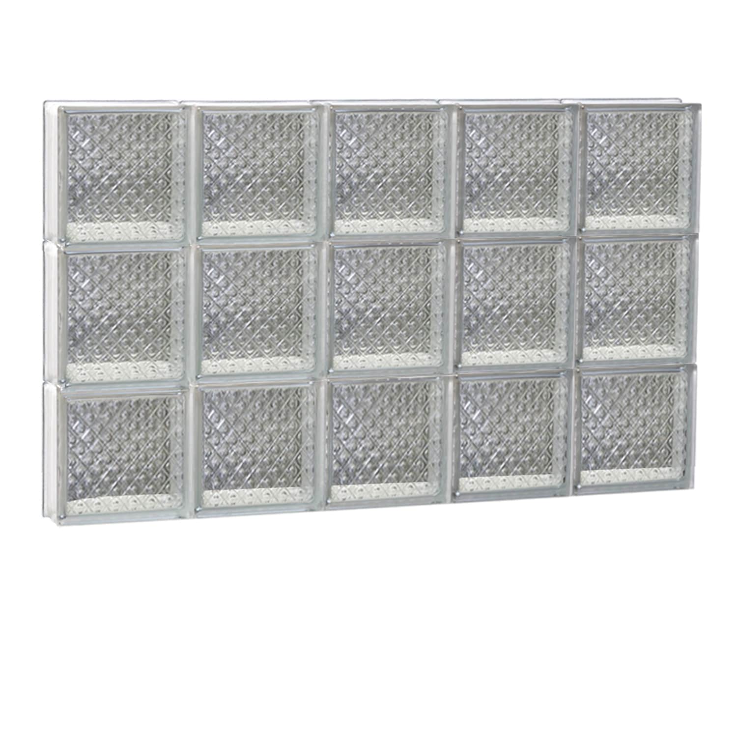 REDI2SET S3018DP Diamond Glass 28-3/4-in x 17-1/4-in Frameless Replacement Glass Block Window